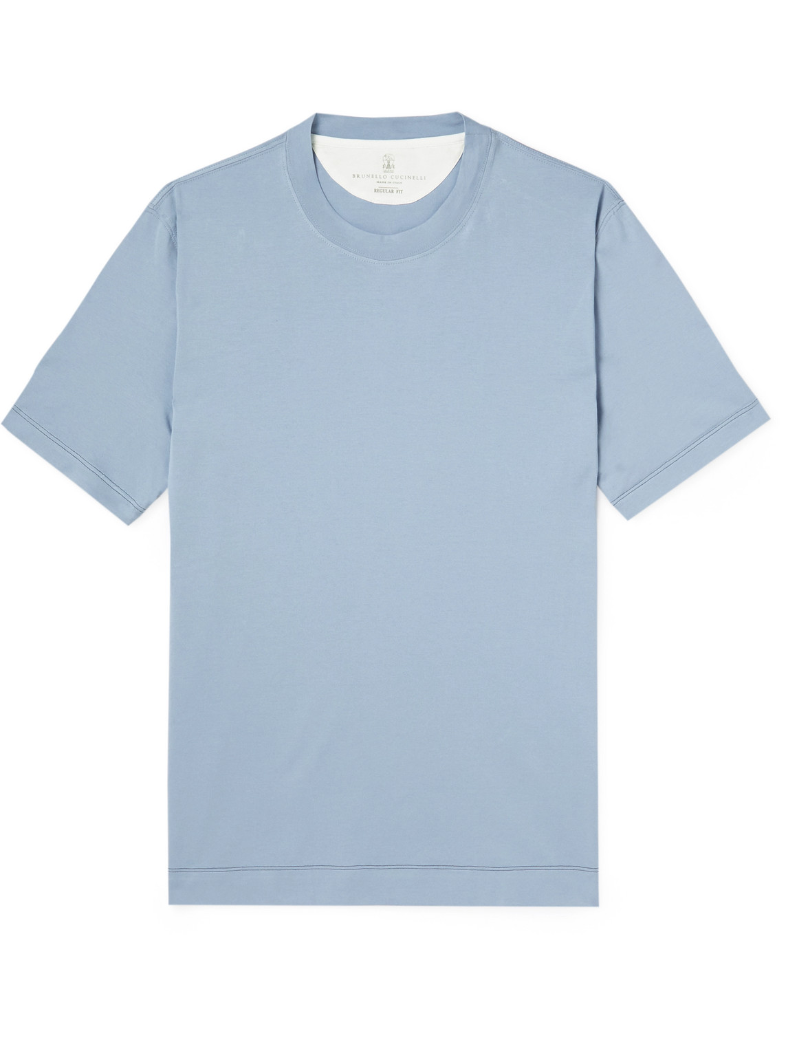 Brunello Cucinelli Cotton-jersey T-shirt In Blue