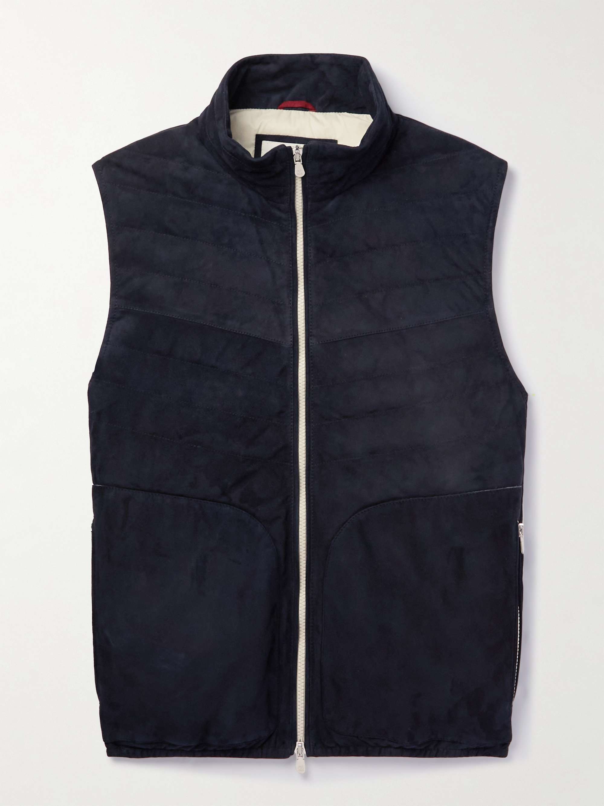 BRUNELLO CUCINELLI Quilted Suede Down Gilet for Men | MR PORTER