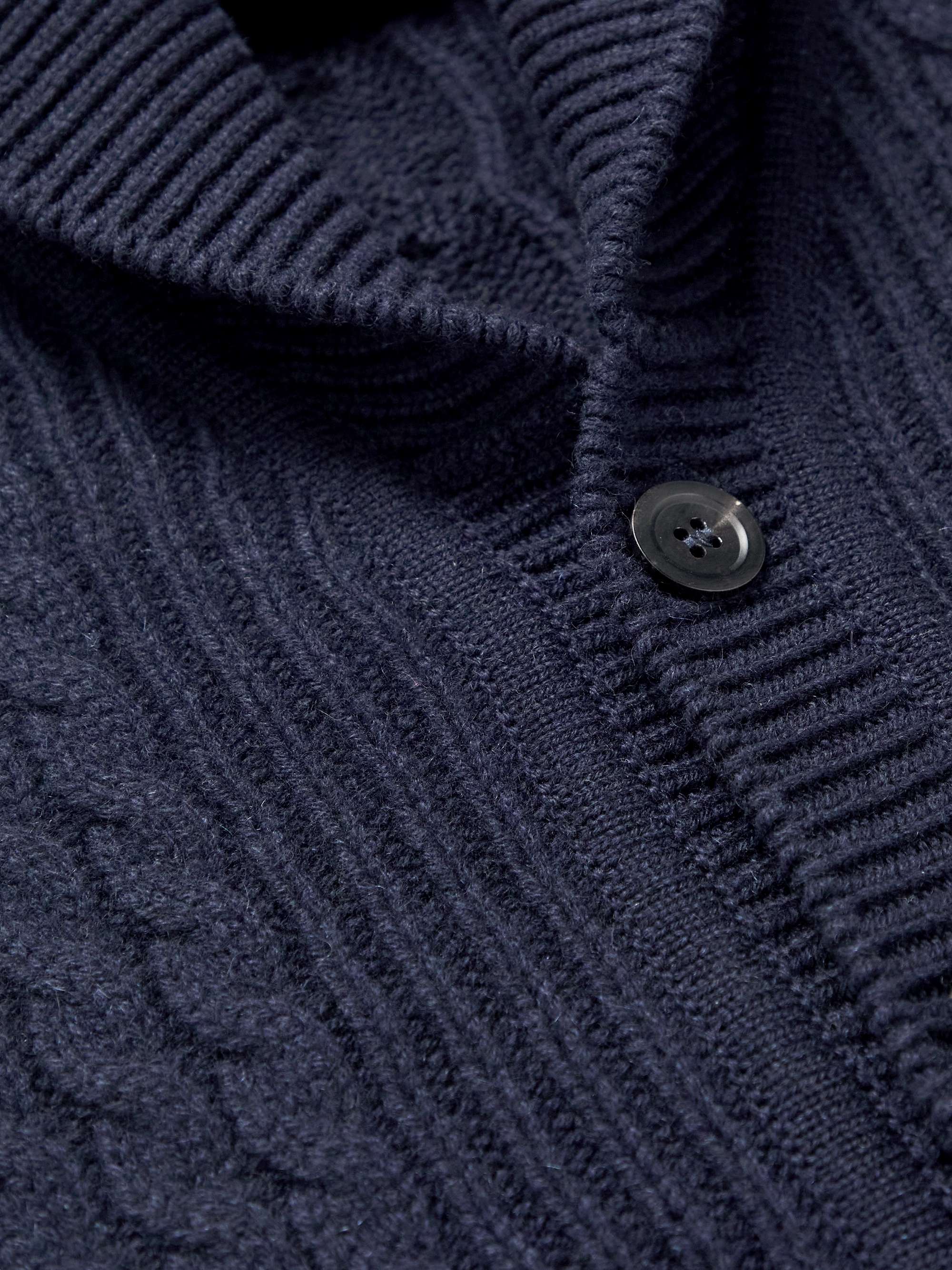JOHNSTONS OF ELGIN Shawl-Collar Cable-Knit Cashmere Cardigan