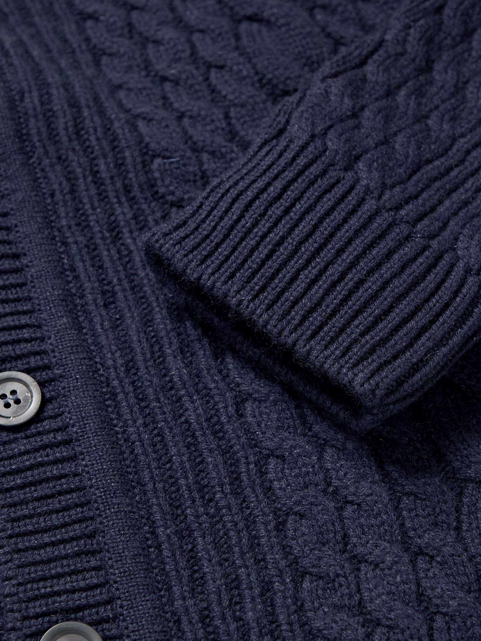 JOHNSTONS OF ELGIN Shawl-Collar Cable-Knit Cashmere Cardigan