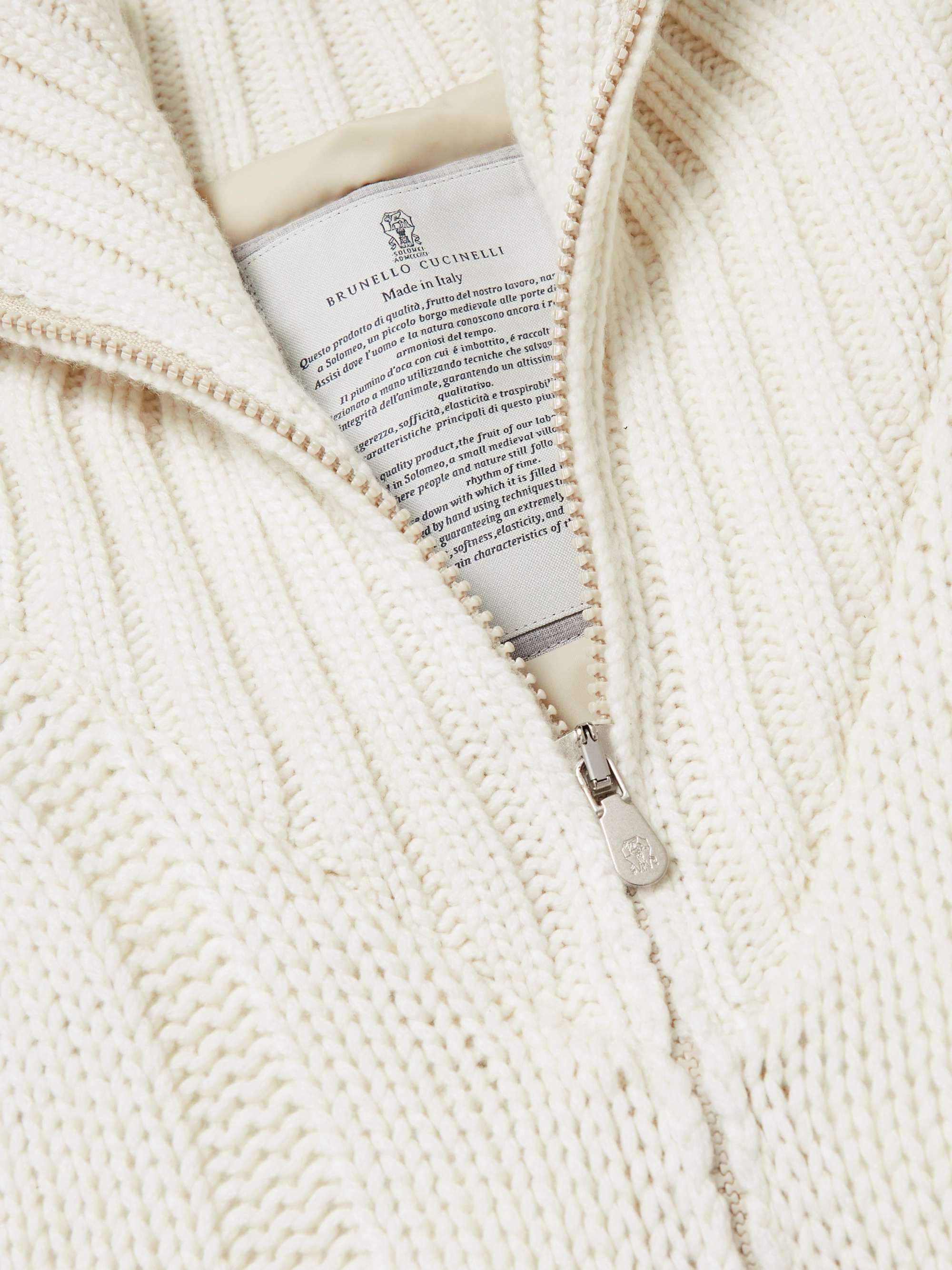 BRUNELLO CUCINELLI Cable-Knit Cotton Down Jacket