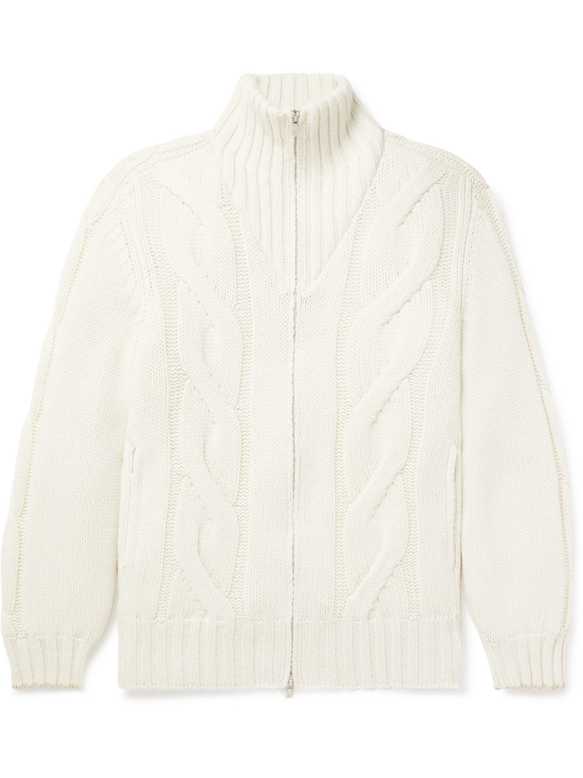 Cable-Knit Cashmere Down Jacket