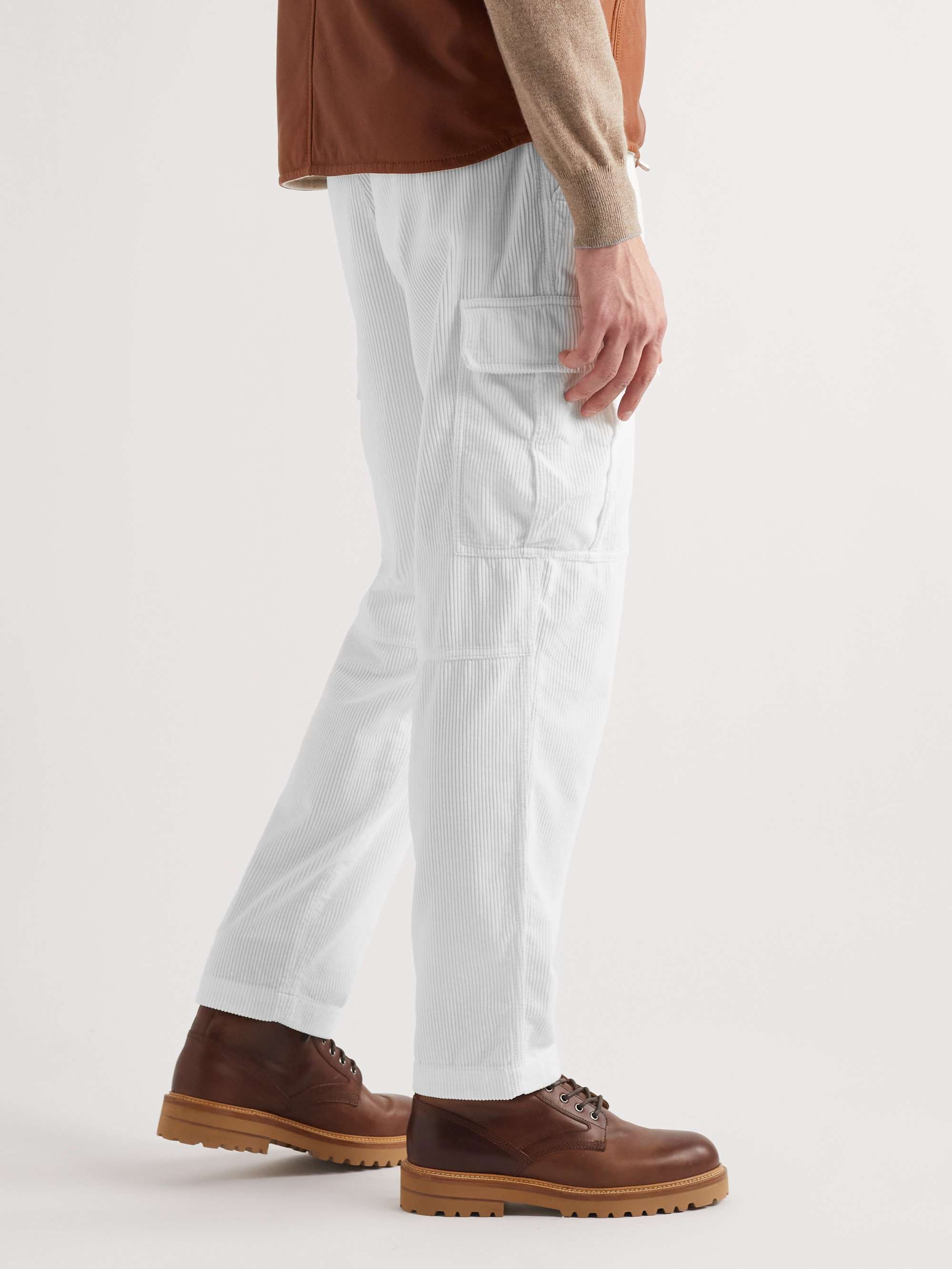 BRUNELLO CUCINELLI Straight-Leg Cotton-Corduroy Cargo Trousers