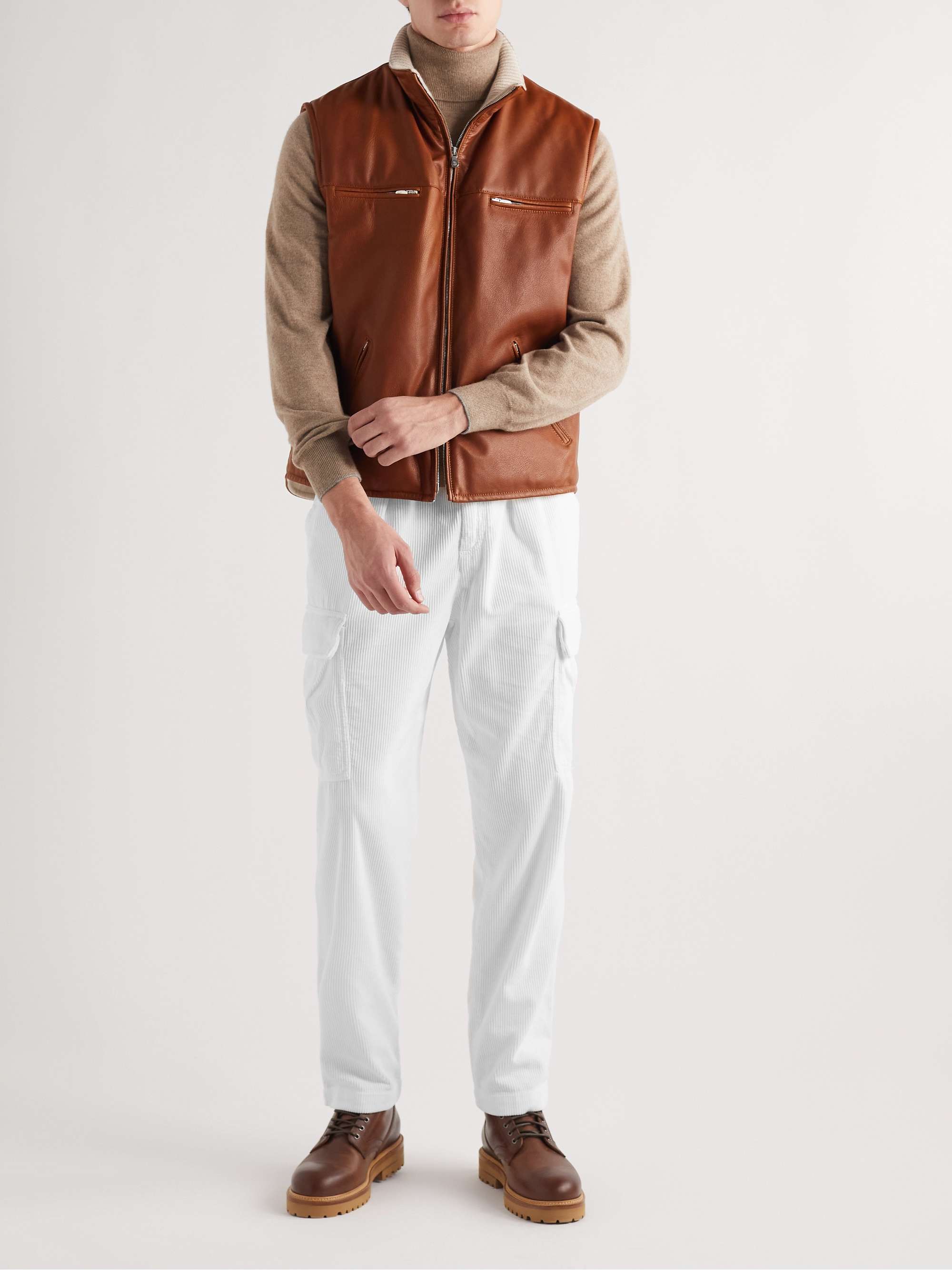 BRUNELLO CUCINELLI Straight-Leg Cotton-Corduroy Cargo Trousers