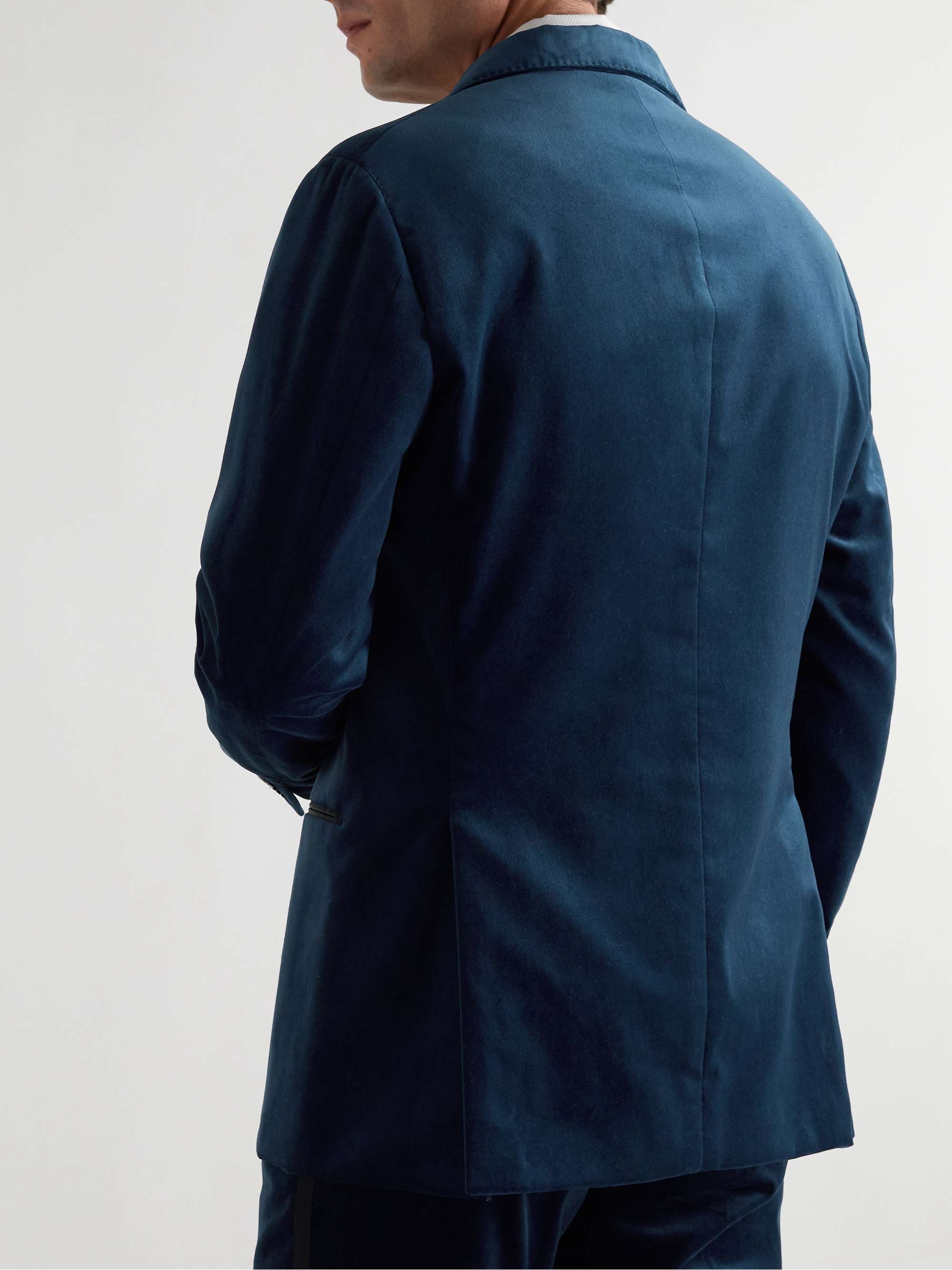 BRUNELLO CUCINELLI Satin-Trimmed Cotton-Velvet Tuxedo Jacket