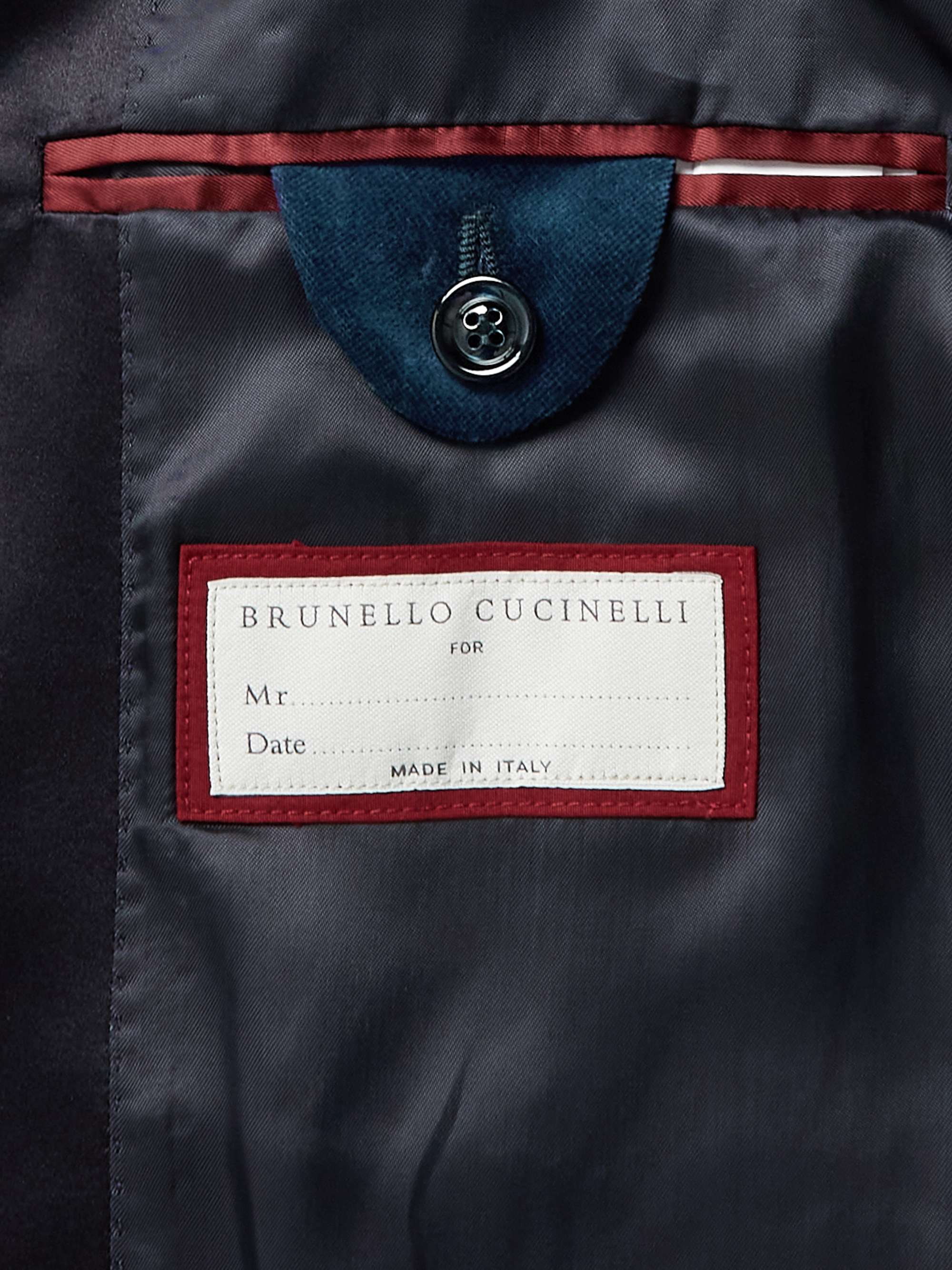 BRUNELLO CUCINELLI Satin-Trimmed Cotton-Velvet Tuxedo Jacket