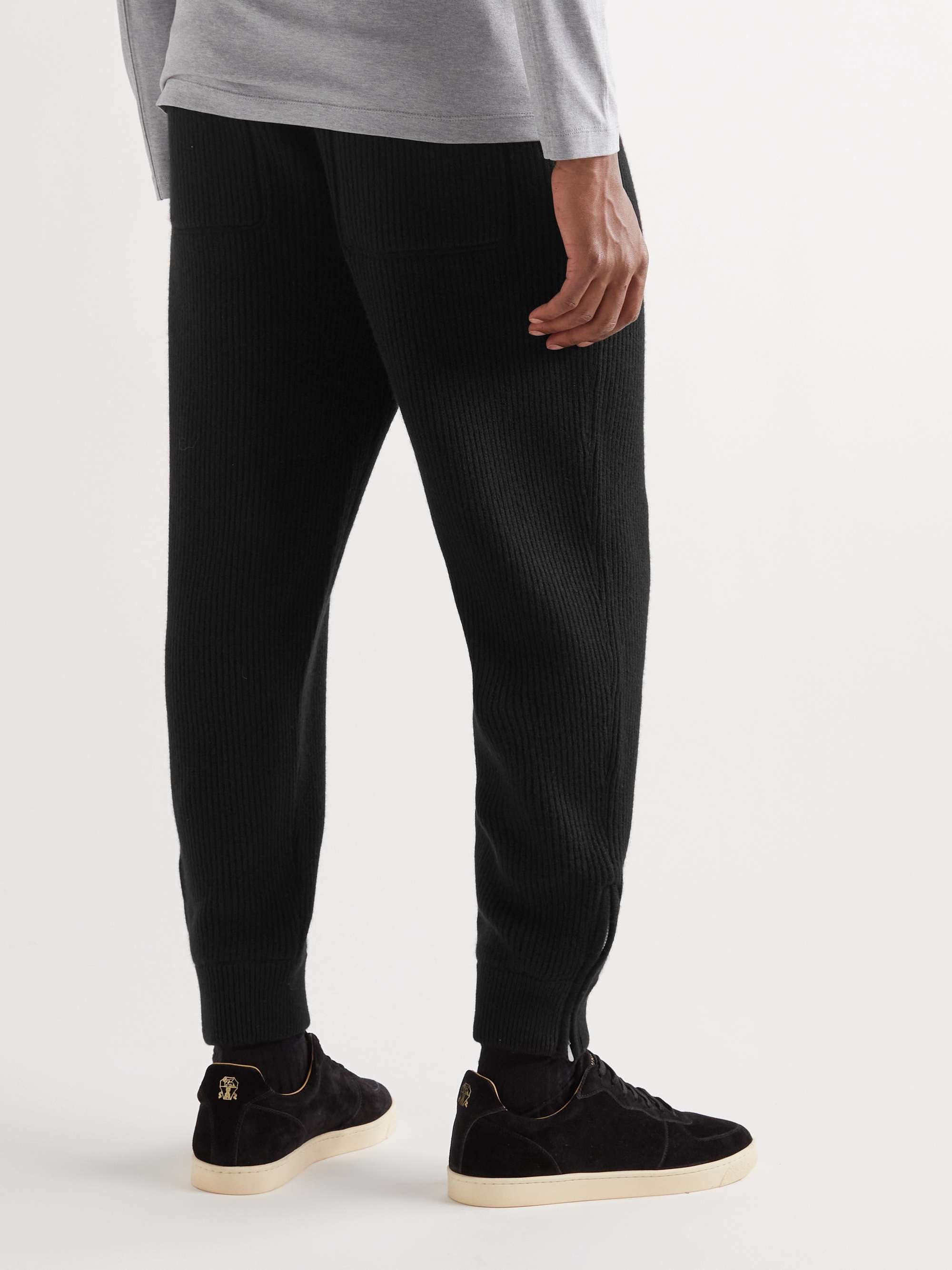 BRUNELLO CUCINELLI Tapered Ribbed Cotton Sweatpants