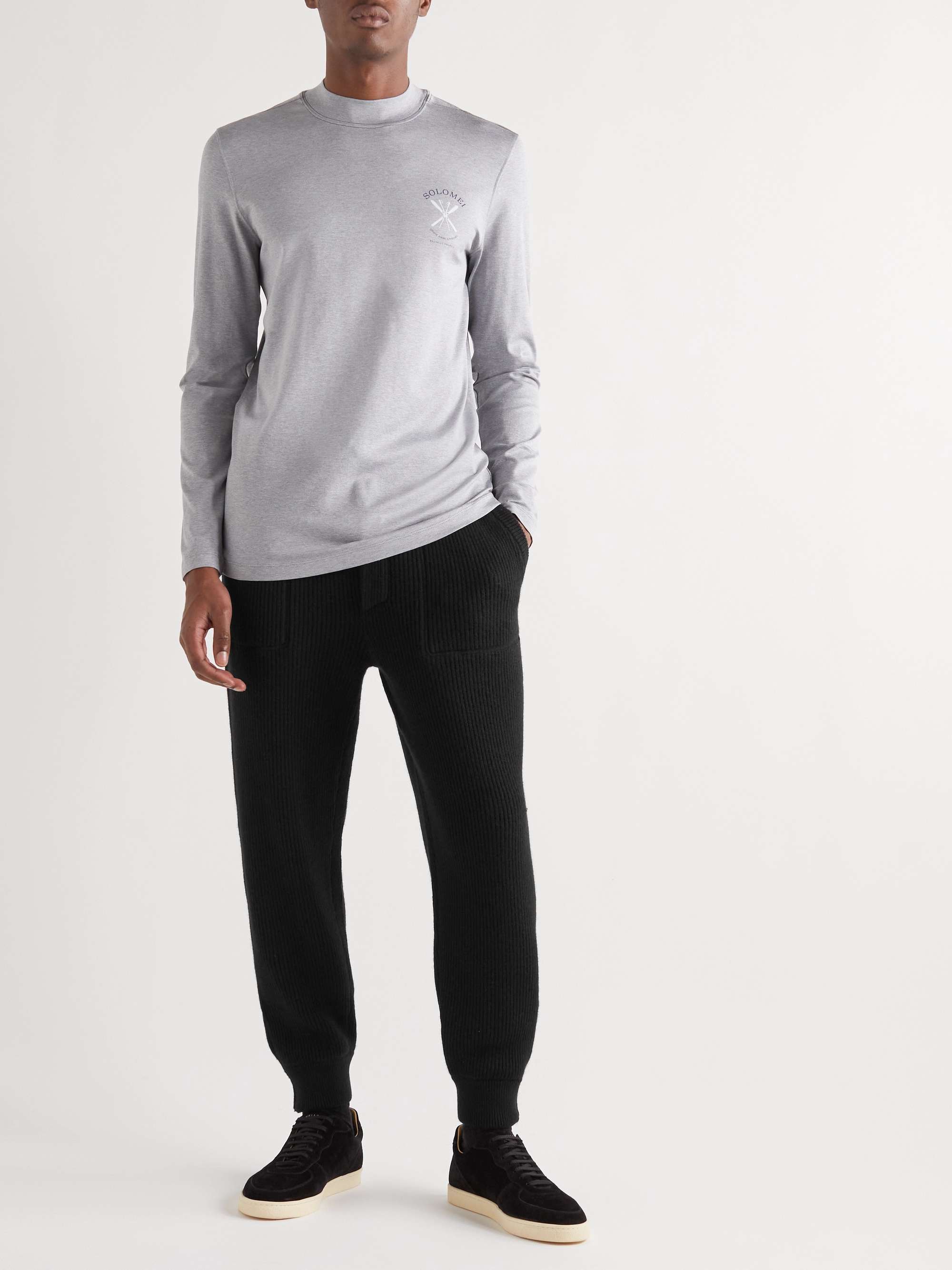 BRUNELLO CUCINELLI Tapered Ribbed Cotton Sweatpants