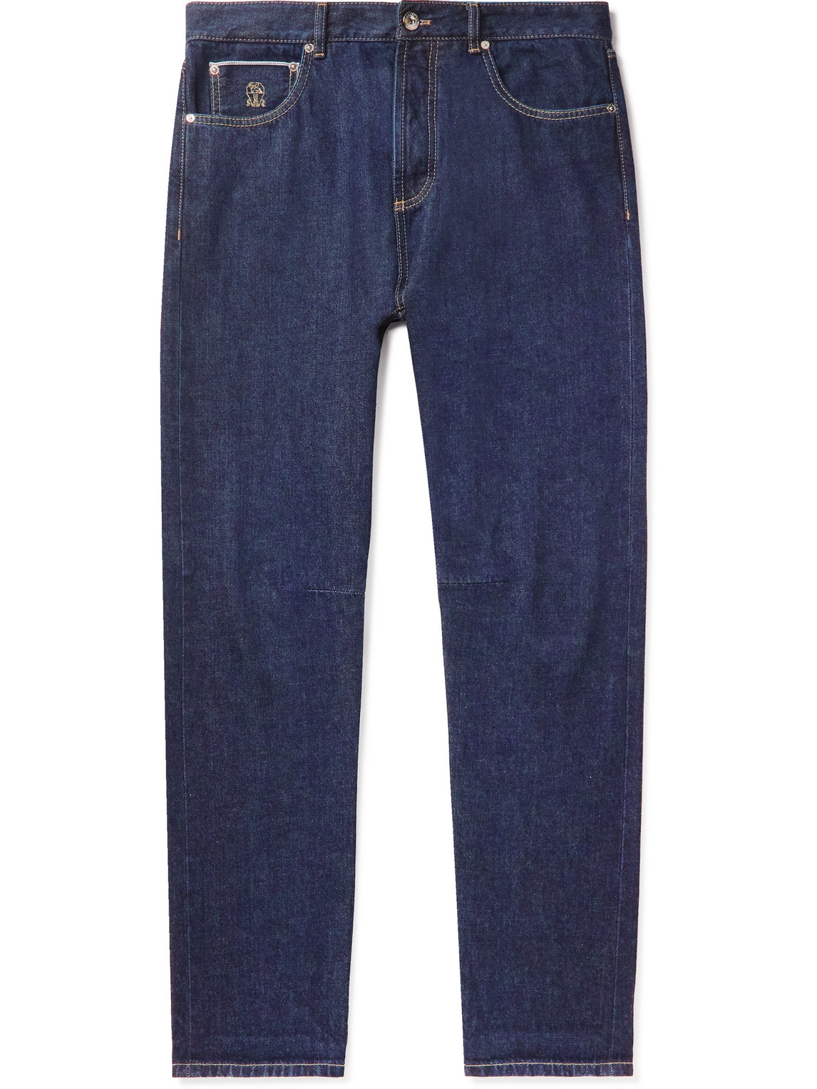 Brunello Cucinelli Men's Leisure Fit Cotton Jeans Blue