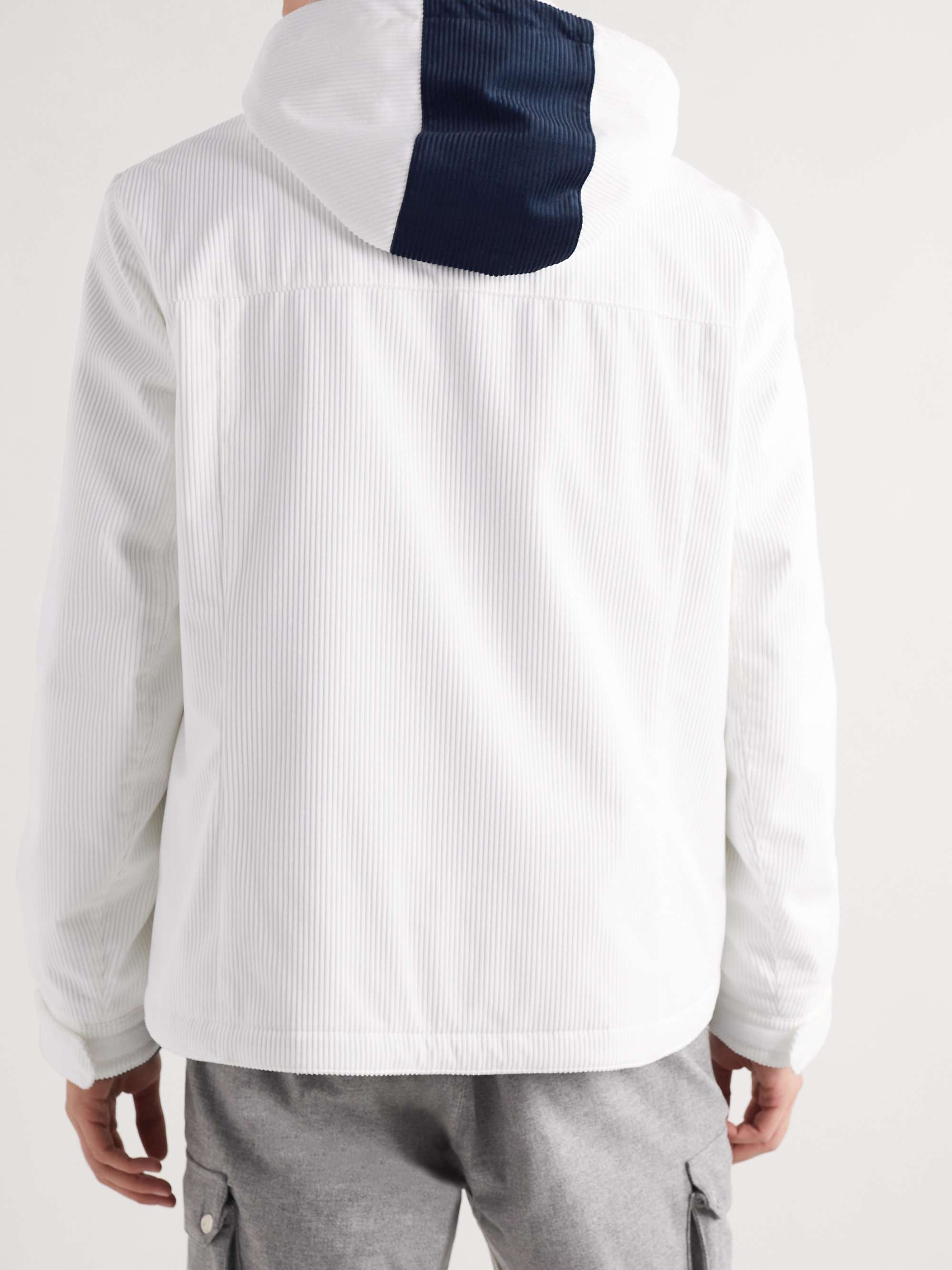 BRUNELLO CUCINELLI Logo-Embroidered Cotton-Corduroy Hooded Ski Jacket