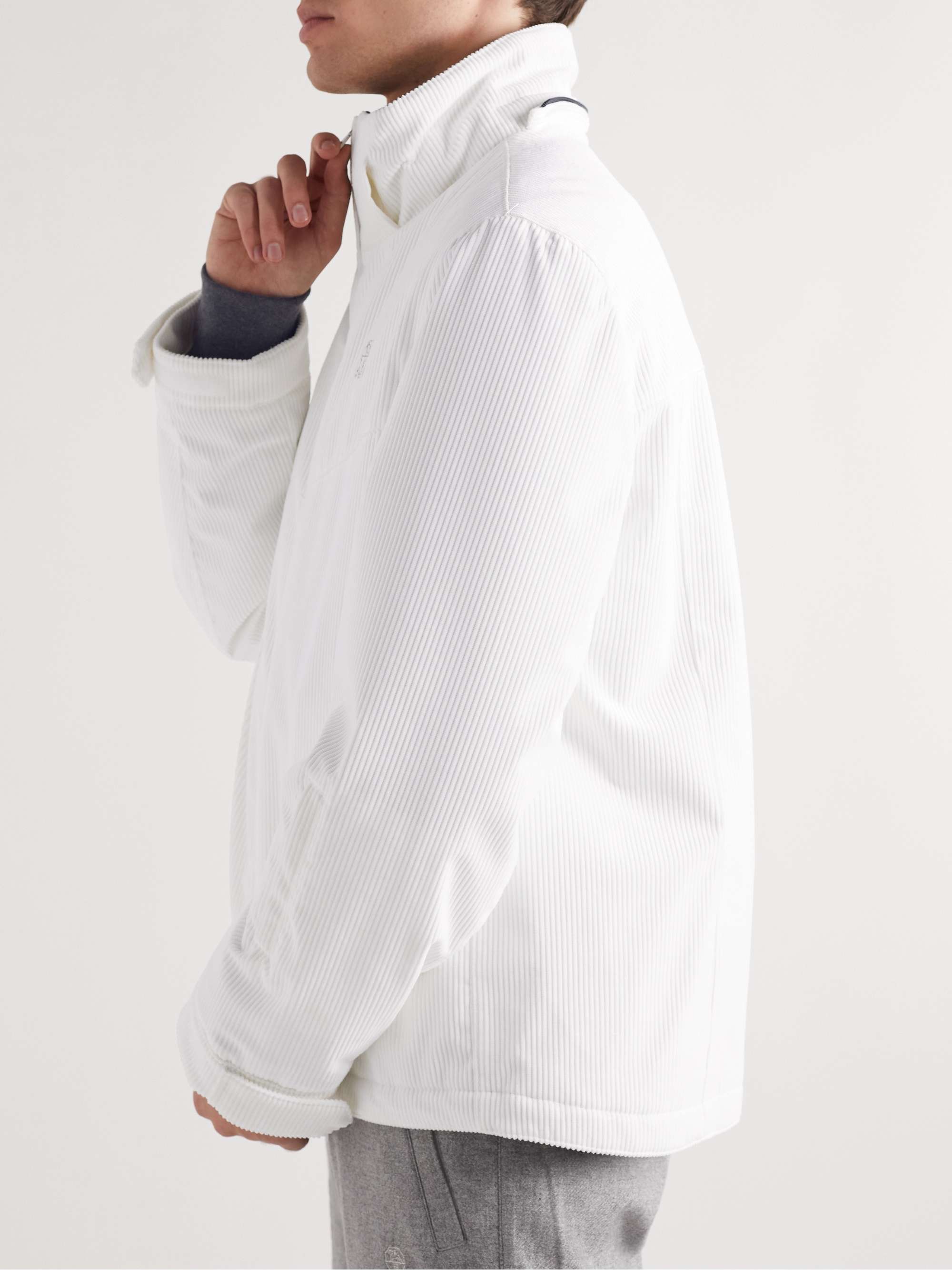 BRUNELLO CUCINELLI Logo-Embroidered Cotton-Corduroy Hooded Ski Jacket