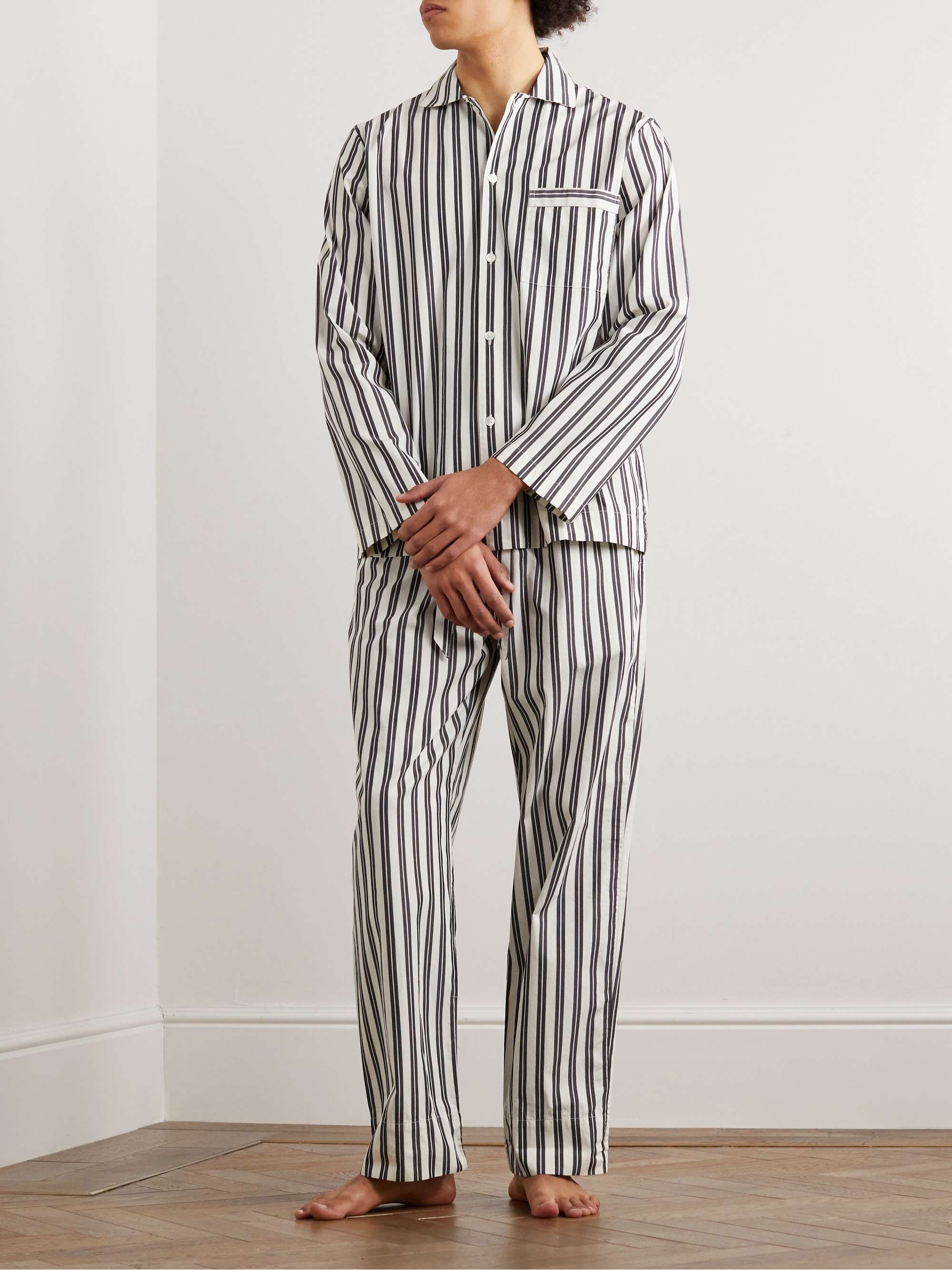 TEKLA Striped Organic Cotton-Poplin Pyjama Trousers
