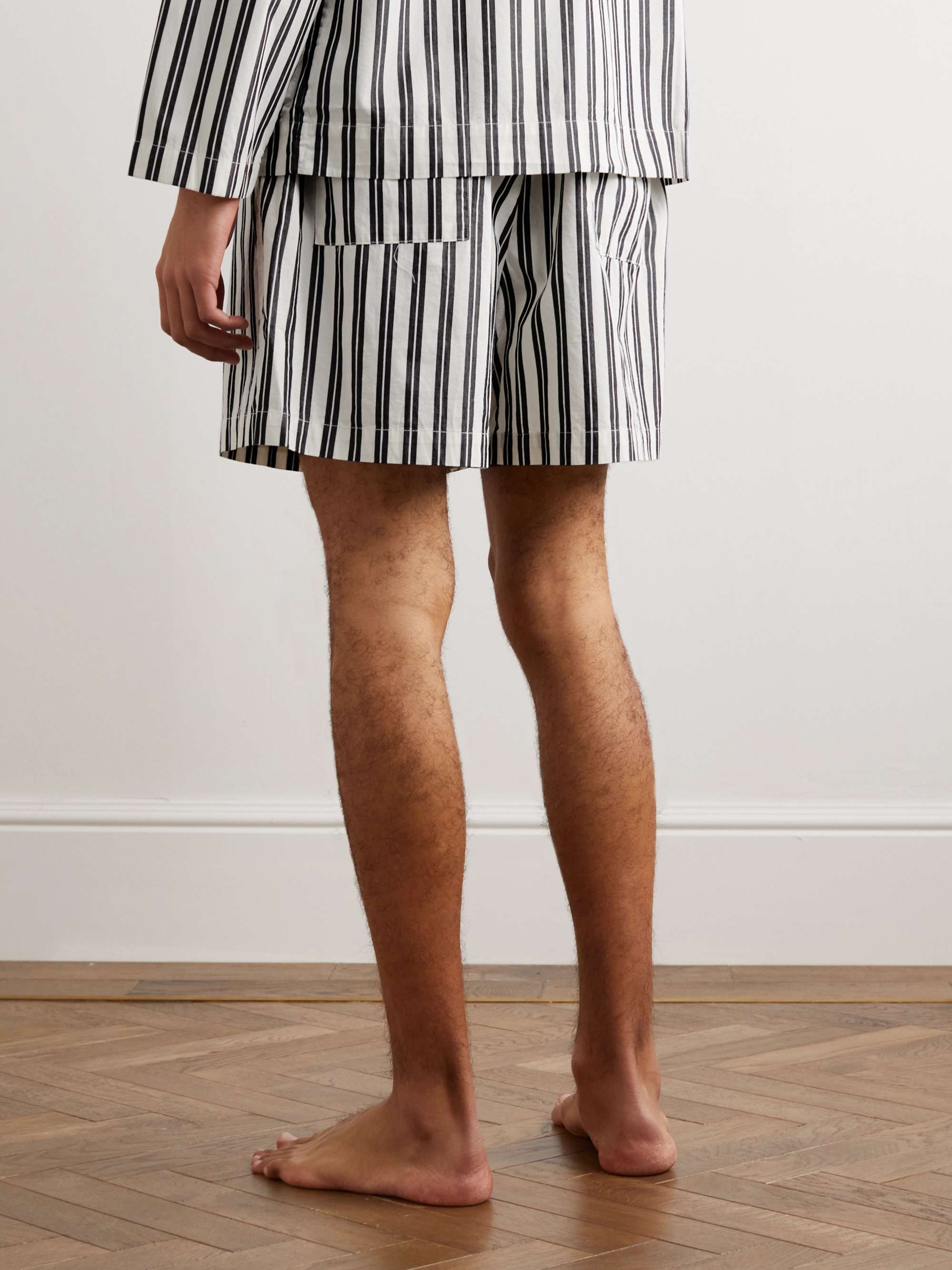 TEKLA Striped Organic Cotton-Poplin Pyjama Shorts