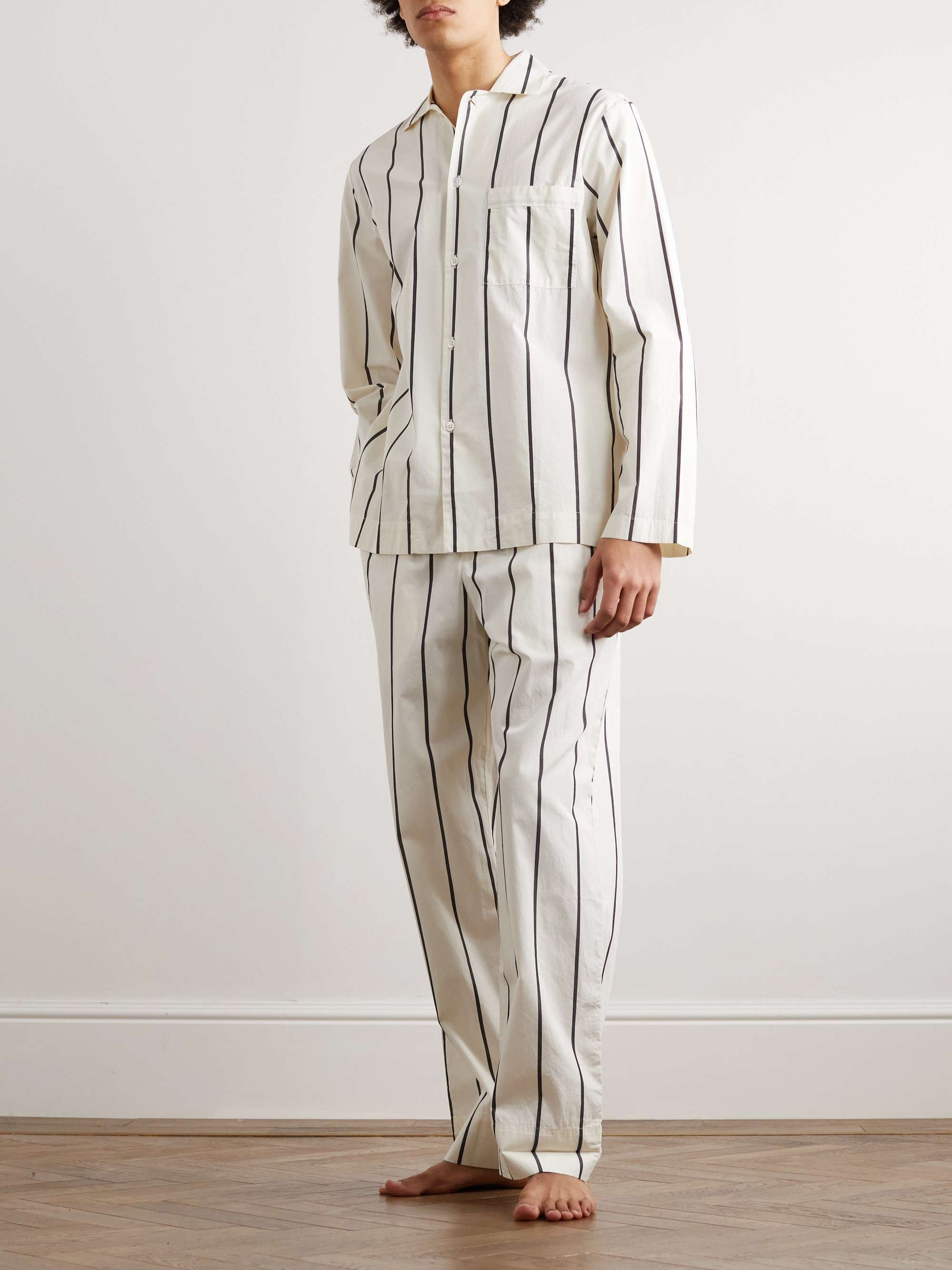TEKLA Striped Organic Cotton-Poplin Pyjama Trousers