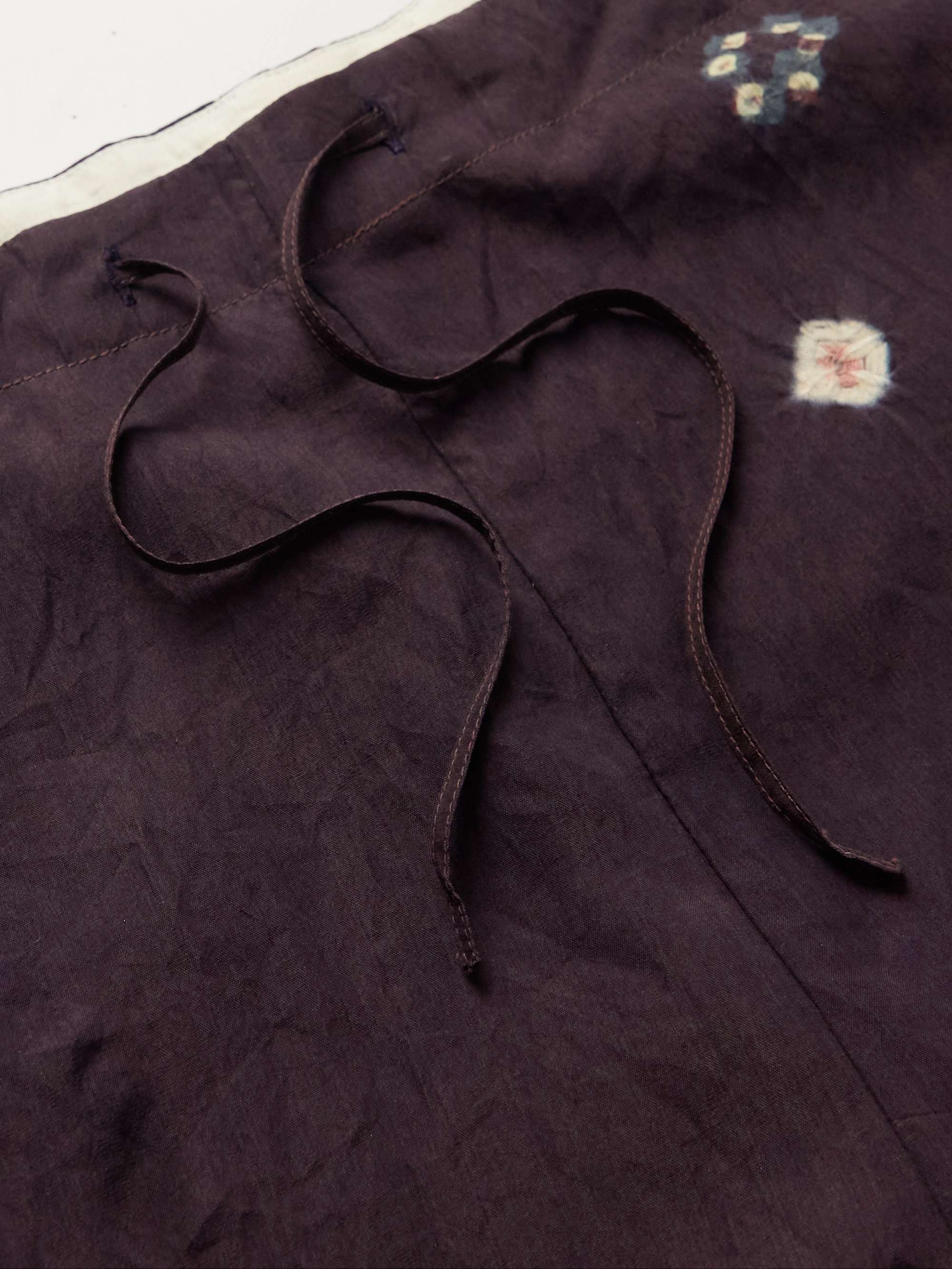 11.11/ELEVEN ELEVEN StraightLeg Printed Silk Drawstring Trousers for