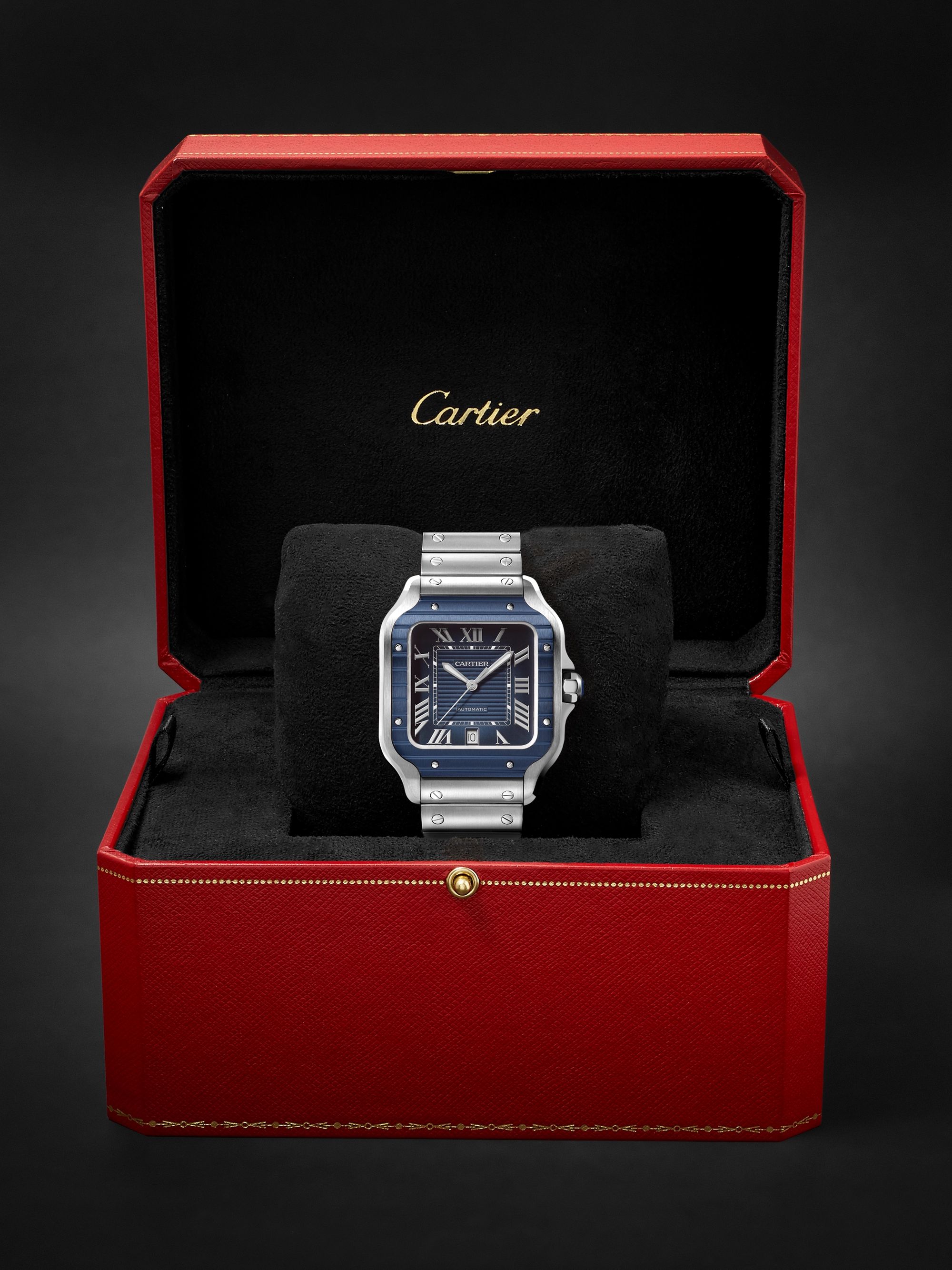 CARTIER Santos de Cartier Automatic 39.8mm Stainless Steel and PVD-Coated Watch, Ref. No. CRWSSA0048