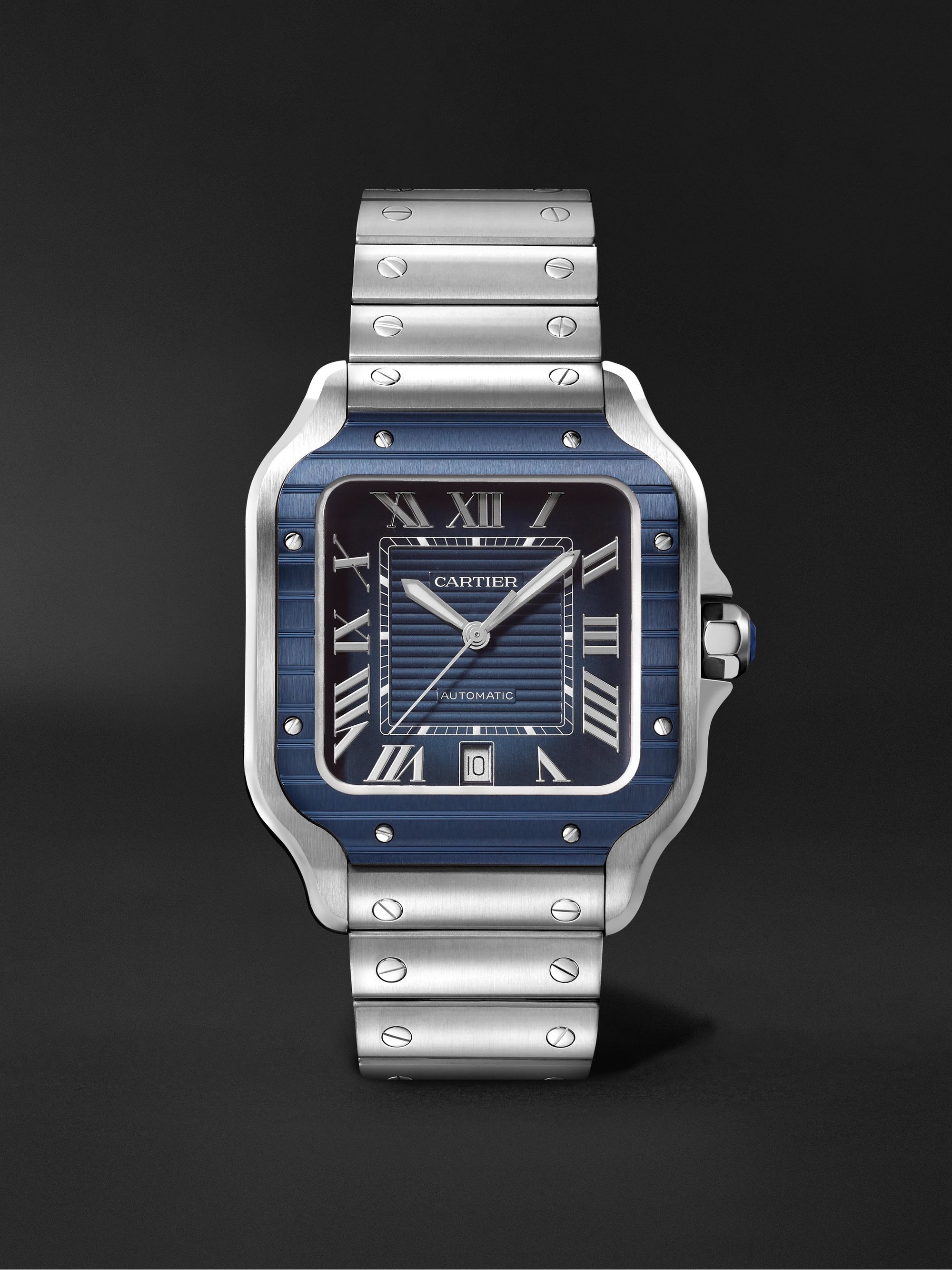 CARTIER Santos de Cartier Automatic 39.8mm Stainless Steel and PVD-Coated Watch, Ref. No. CRWSSA0048