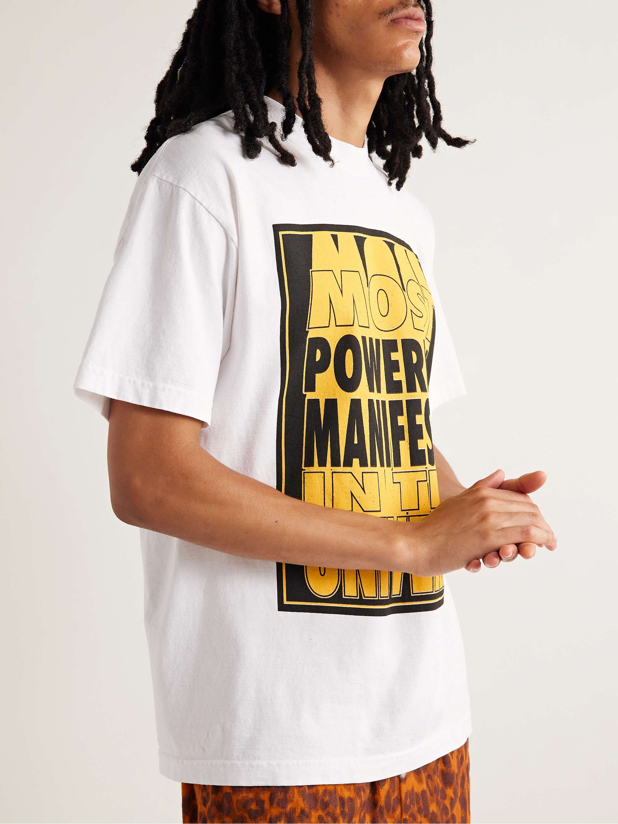 COME TEES Most Powerful Raver Printed Cotton-Jersey T-Shirt