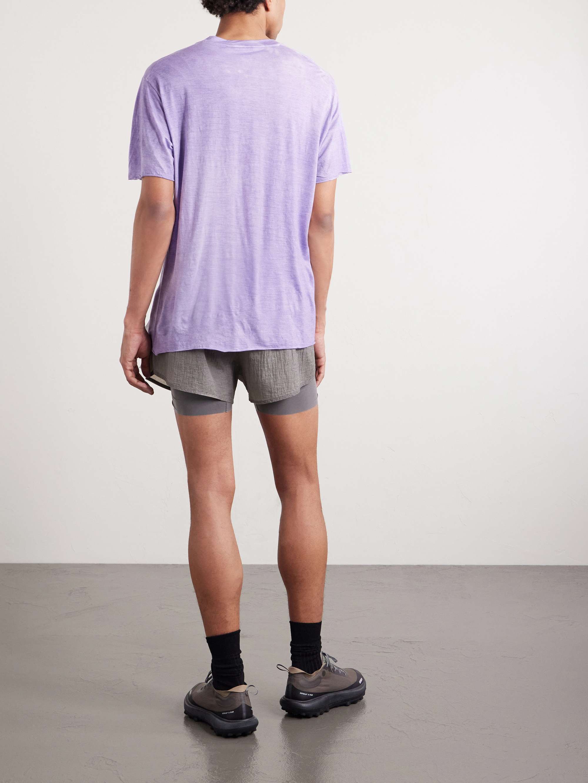 SATISFY Distressed Tie-Dyed CloudMerino Wool-Jersey T-Shirt