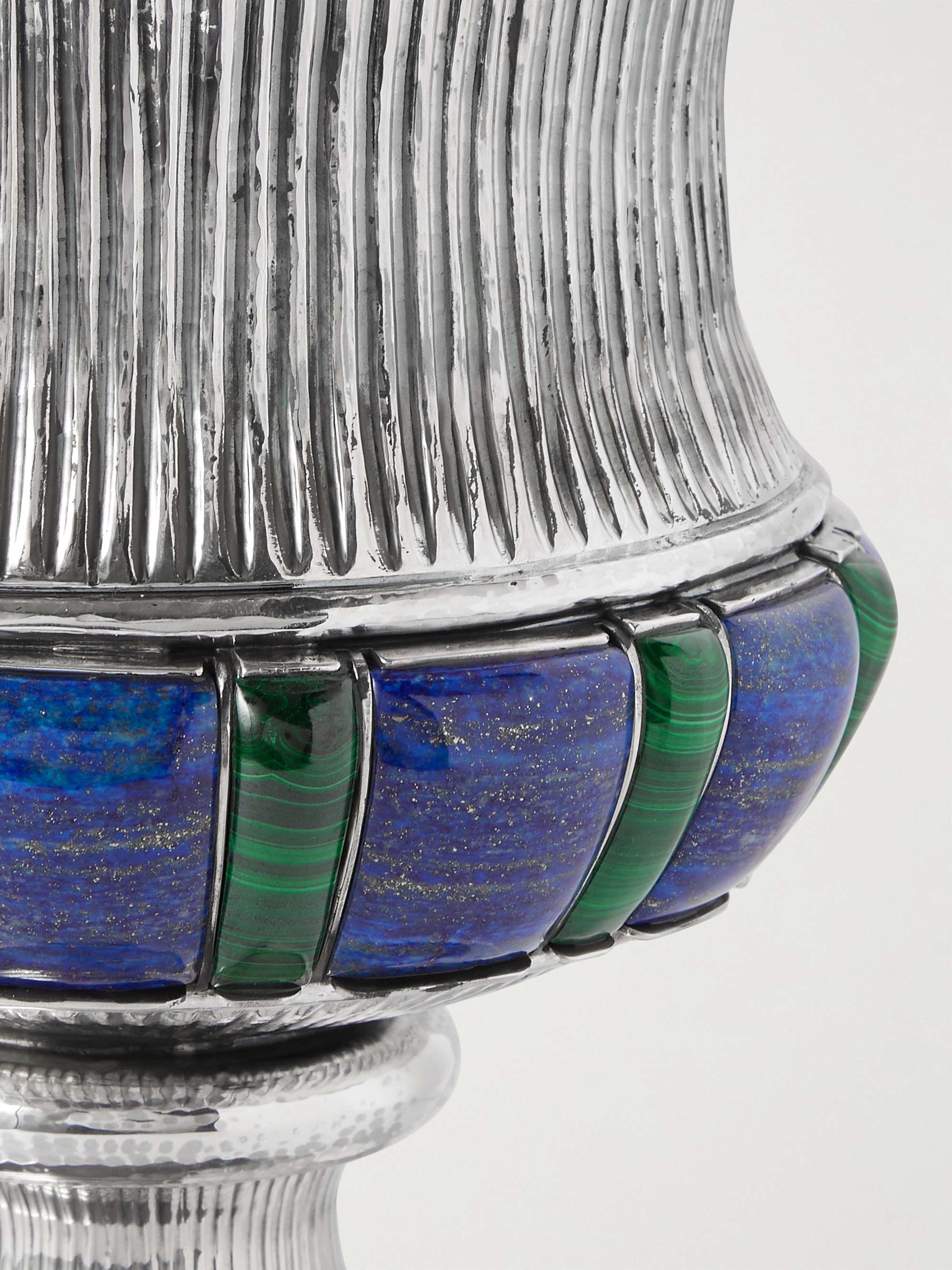 BUCCELLATI Doge Sterling Silver, Lapis Lazuli and Malachite Vase