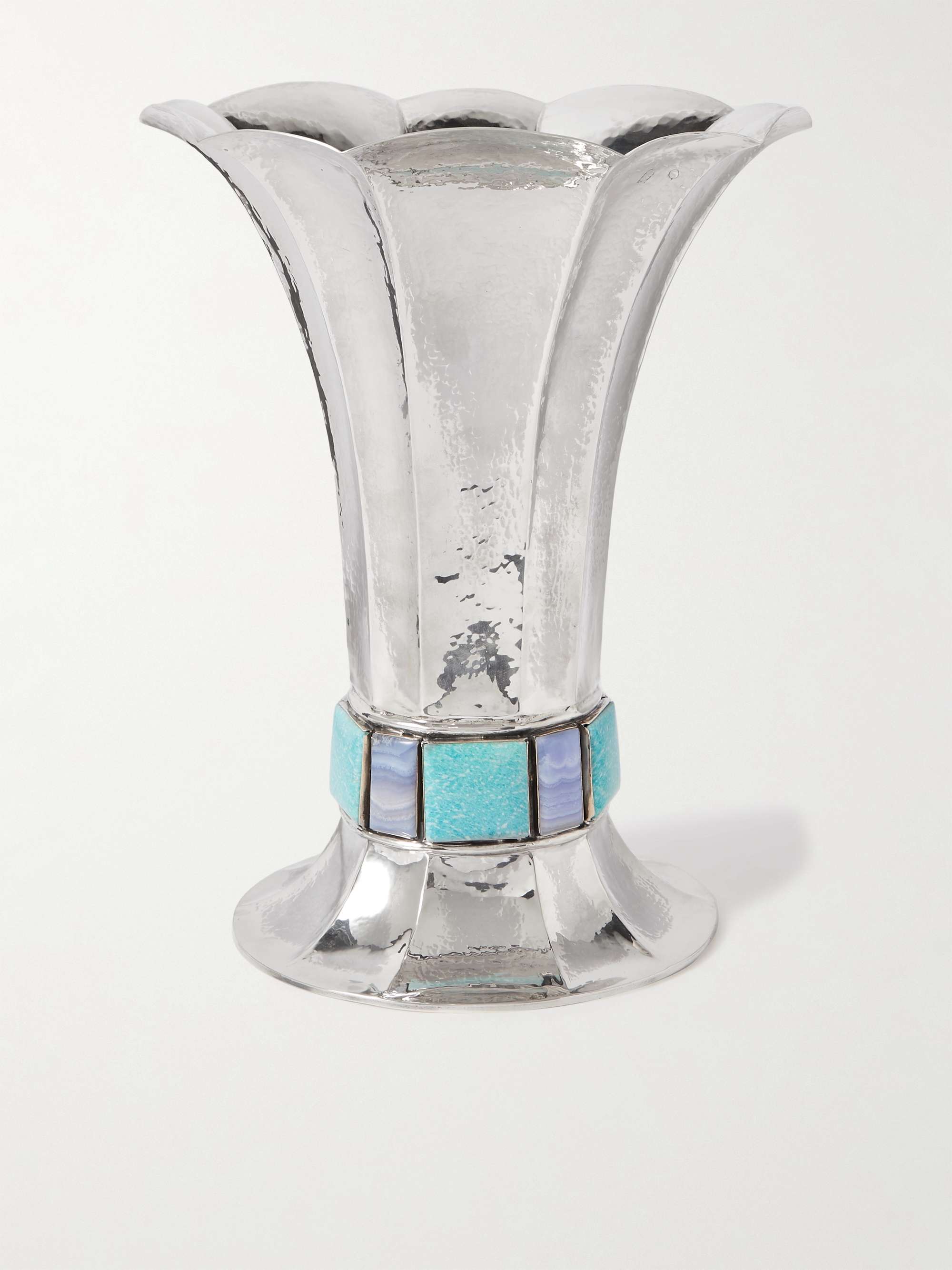 BUCCELLATI Sterling Silver, Amazonite and Chalcedony Vase for Men | MR ...