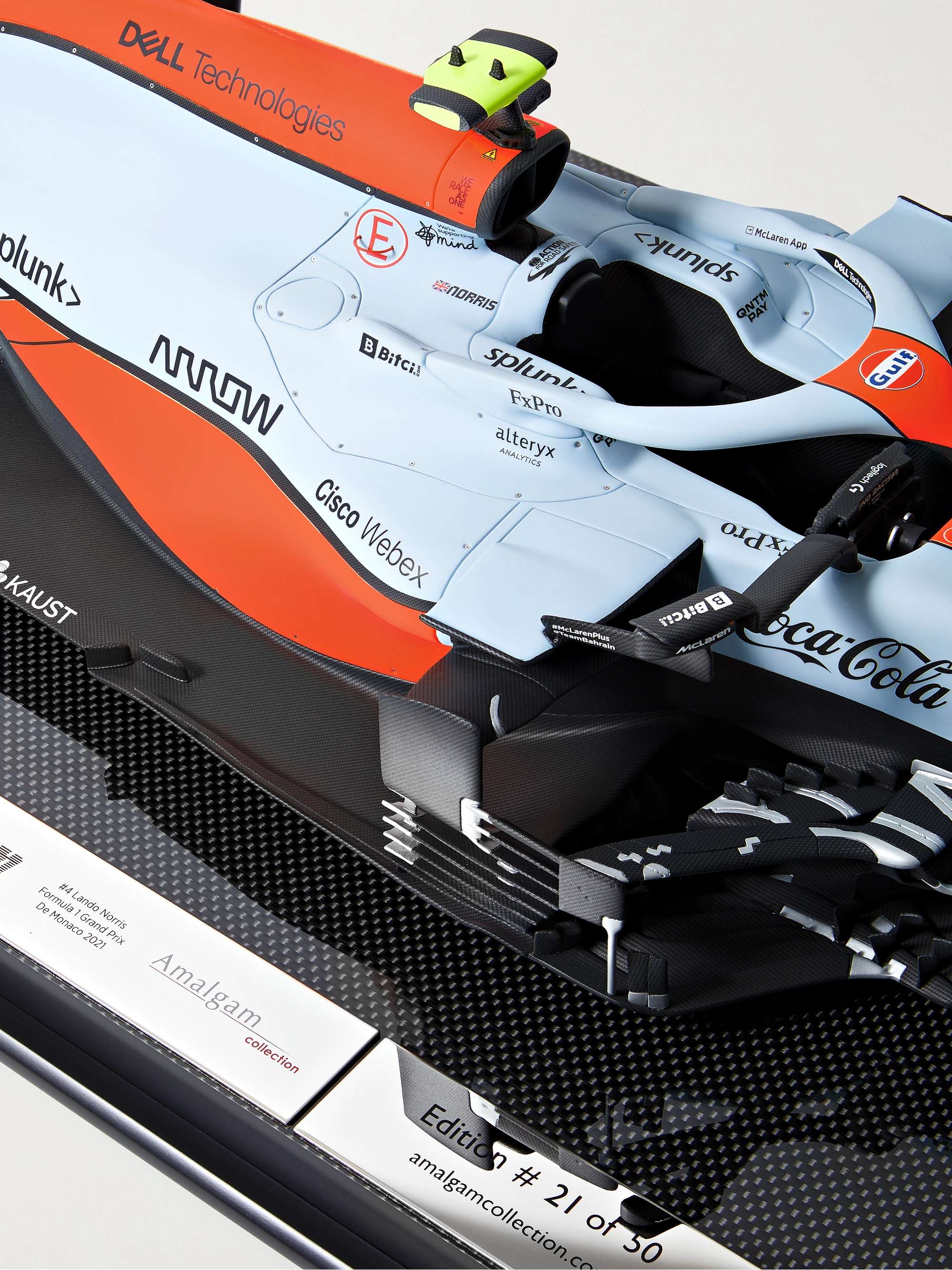 AMALGAM COLLECTION McLaren MCL35M Lando Norris (2021) Monaco Grand Prix 1:8 Model Car