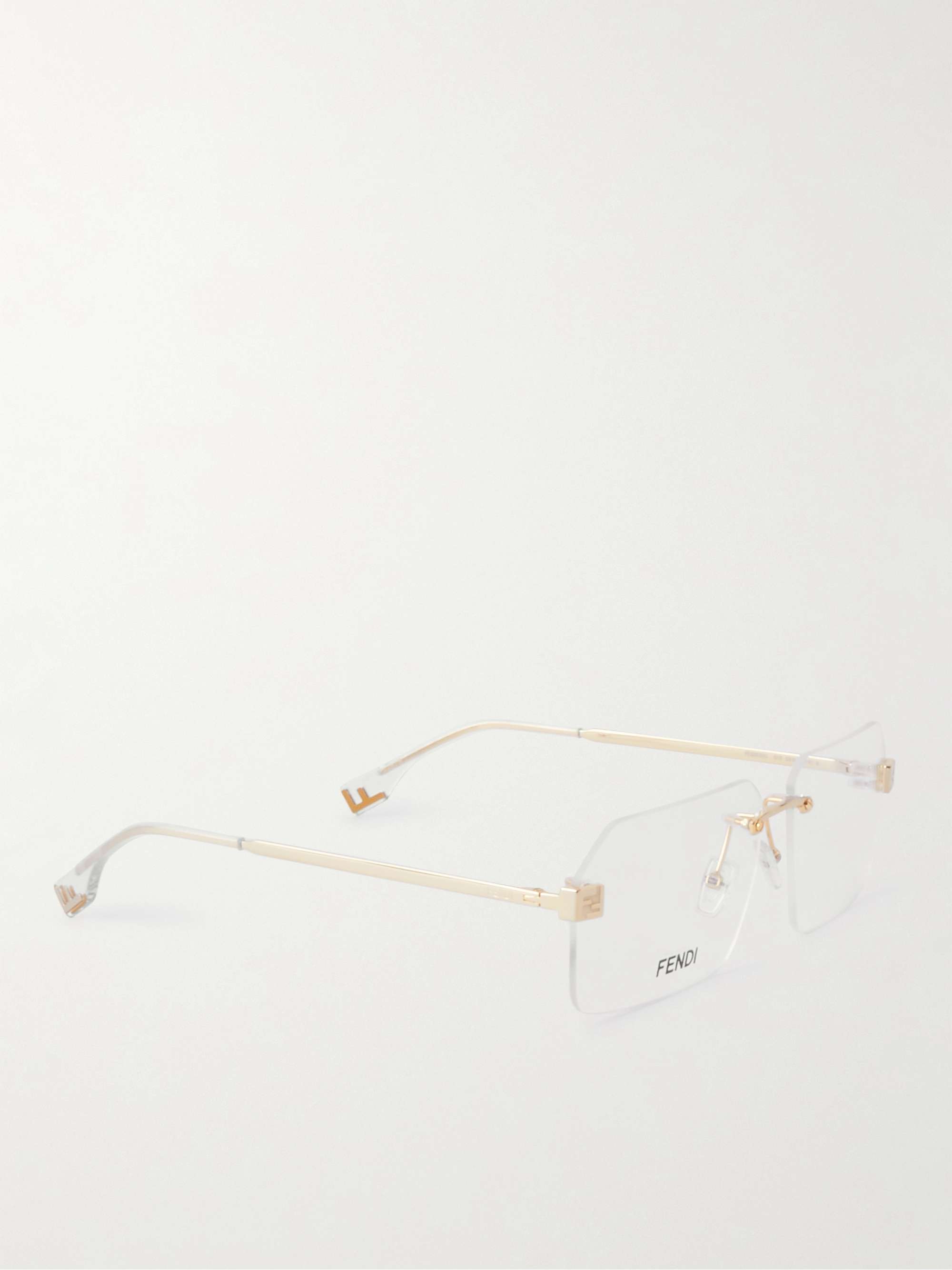 FENDI Square-Frame Gold-Tone Optical Glasses