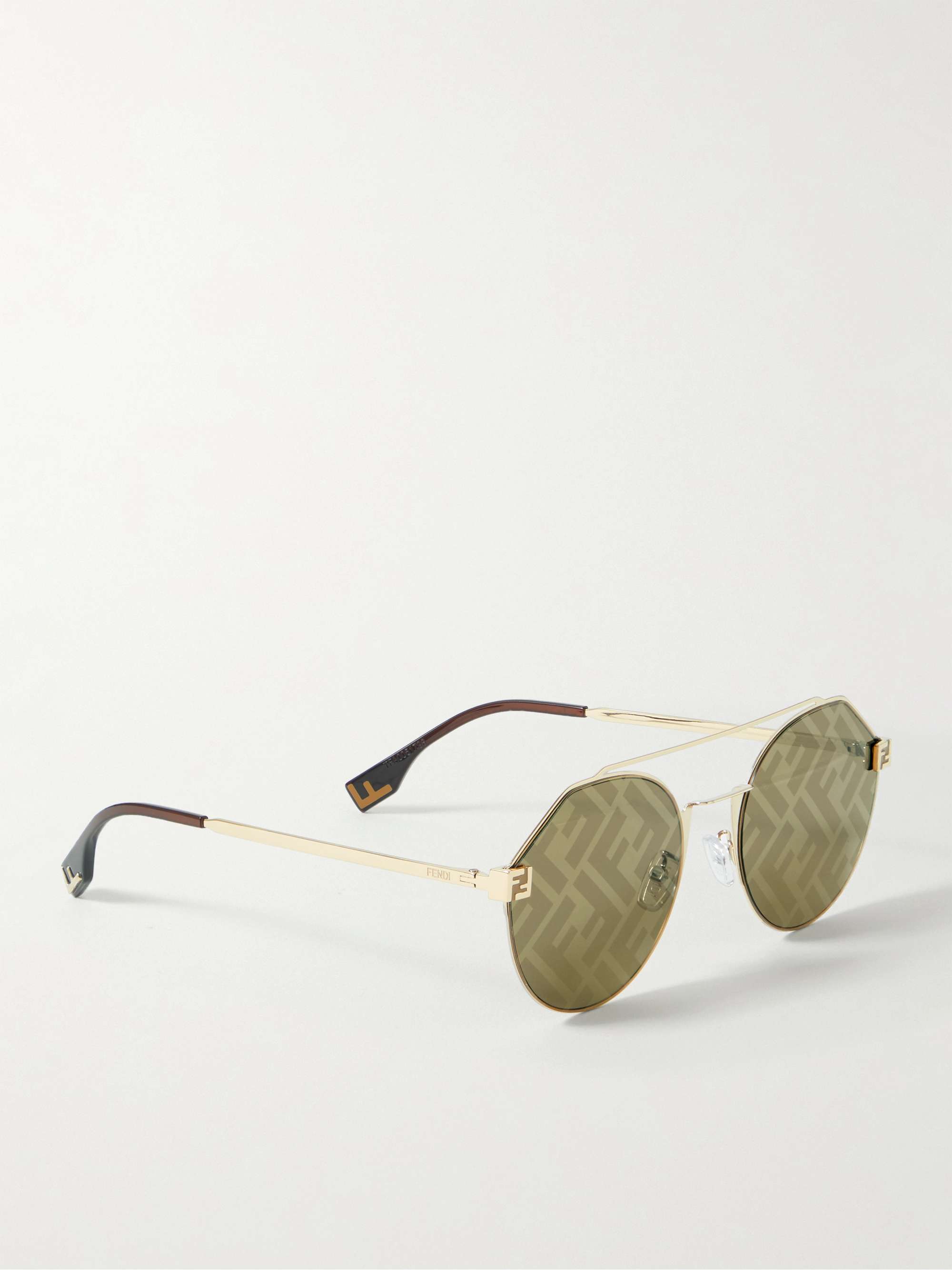 FENDI Sky Round-Frame Gold-Tone Sunglasses