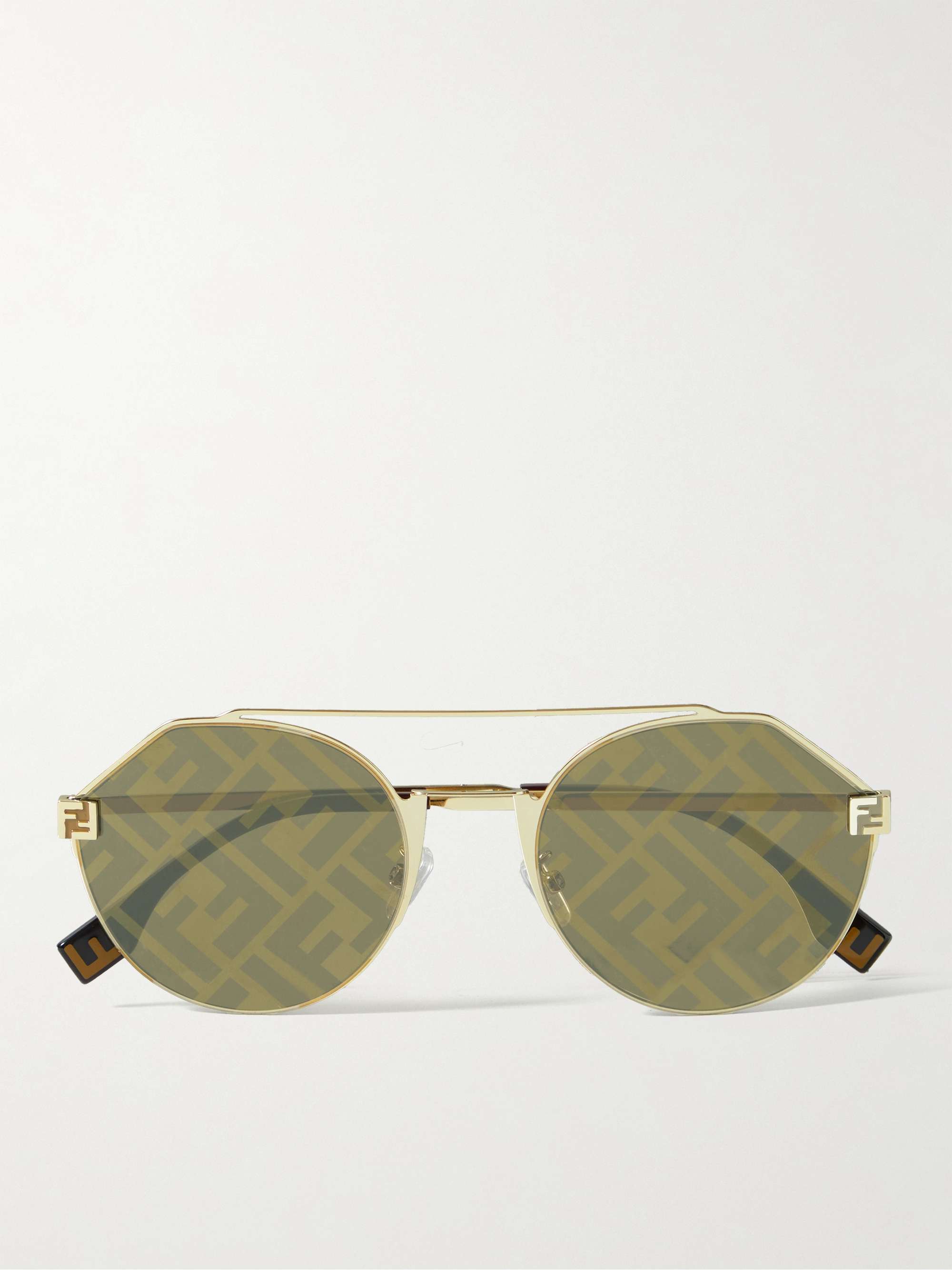 FENDI Sky Round-Frame Gold-Tone Sunglasses