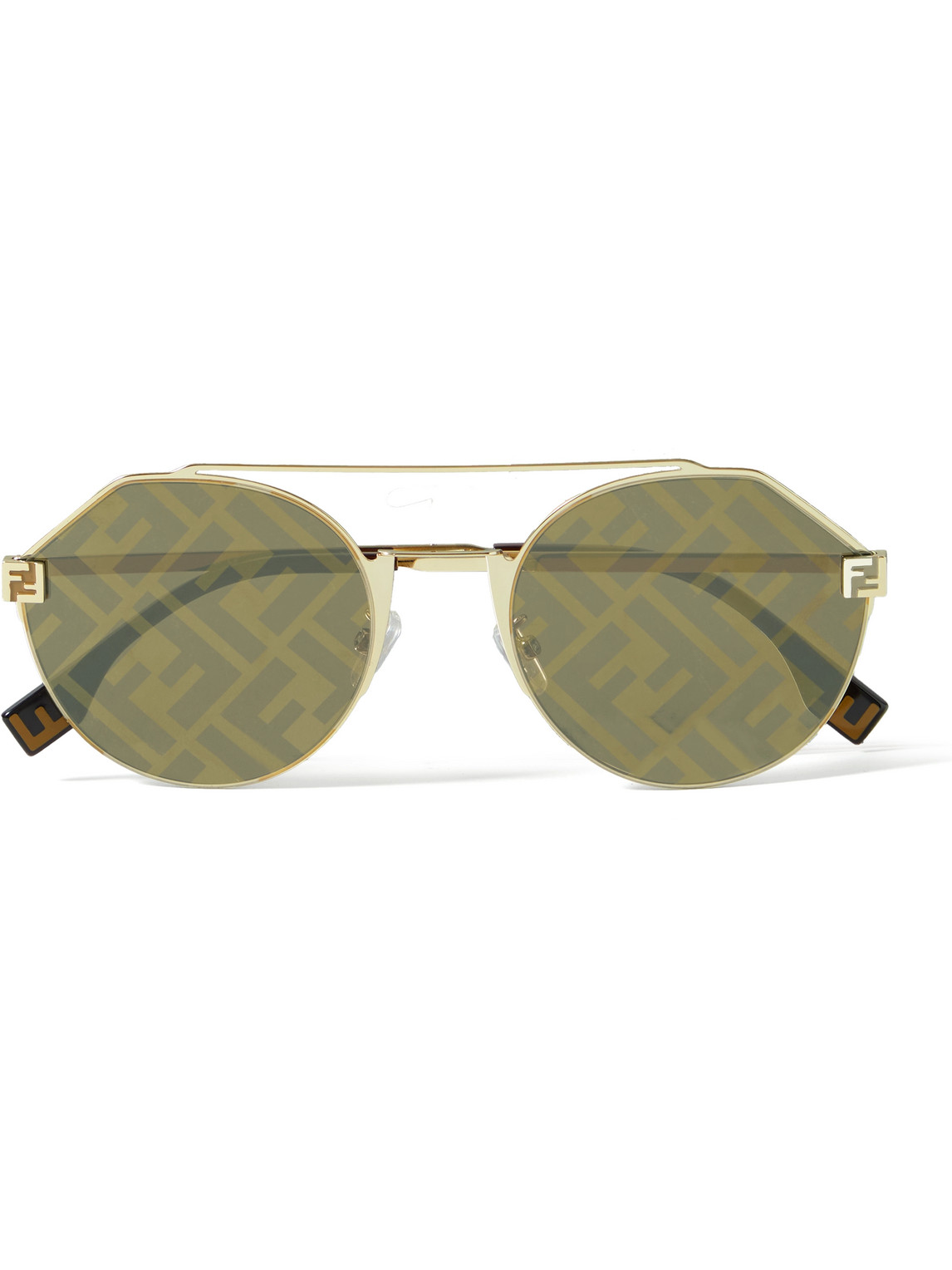 Fendi Sky Round-frame Gold-tone Sunglasses