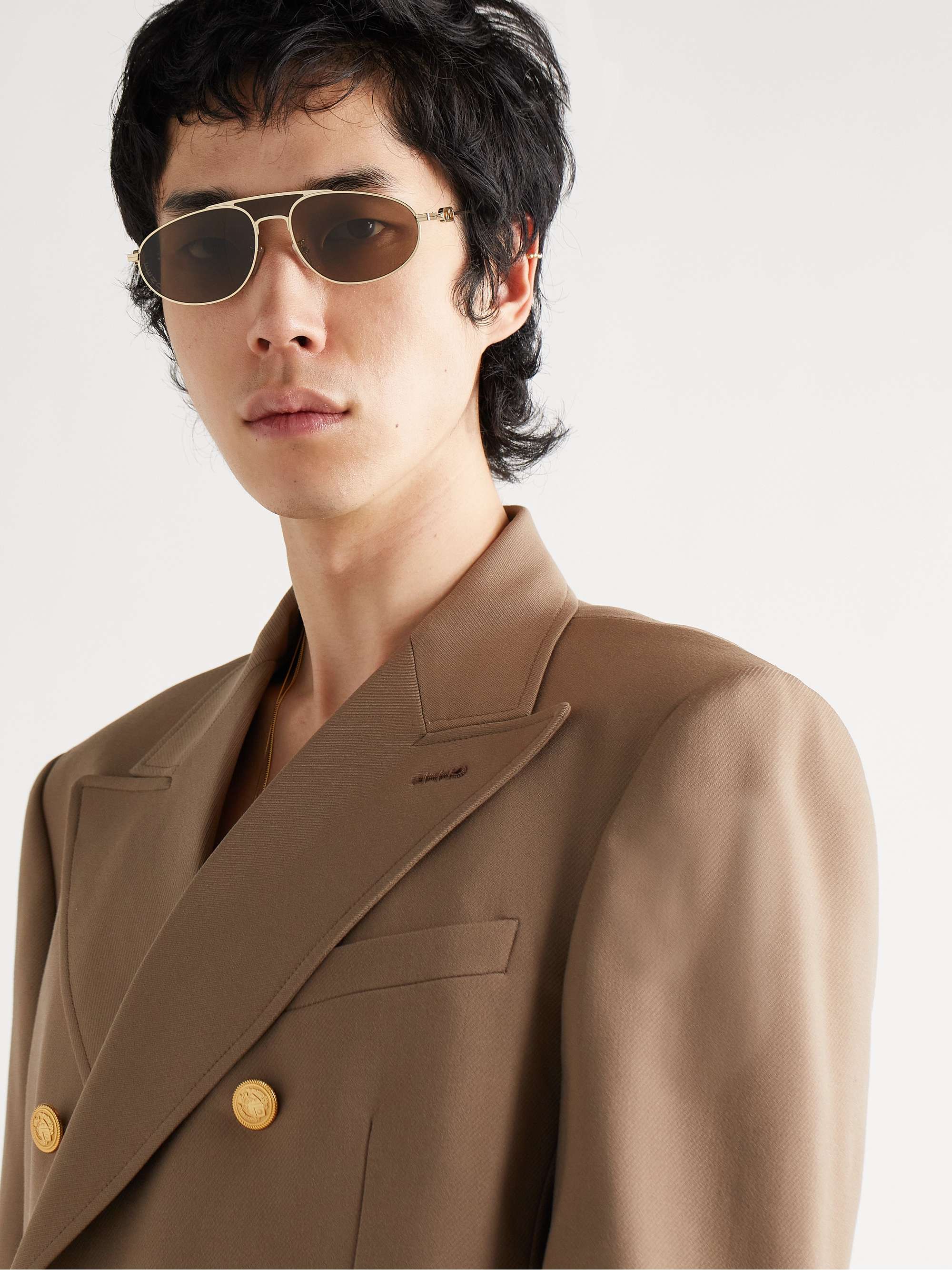 O'Lock Aviator-Style Gold-Tone Sunglasses