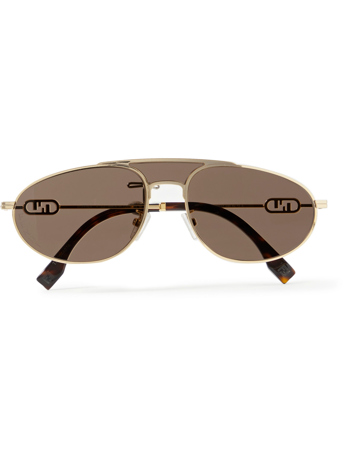 Fendi O'lock Aviator-style Gold-tone Sunglasses