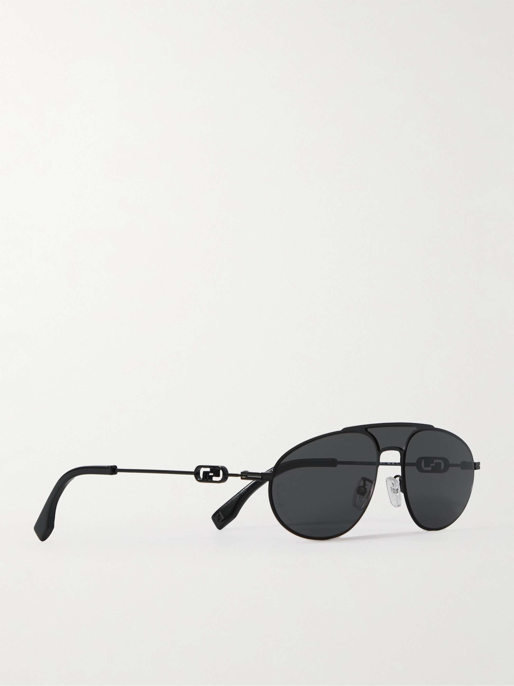 FENDI O'Lock Aviator-Style Metal Sunglasses