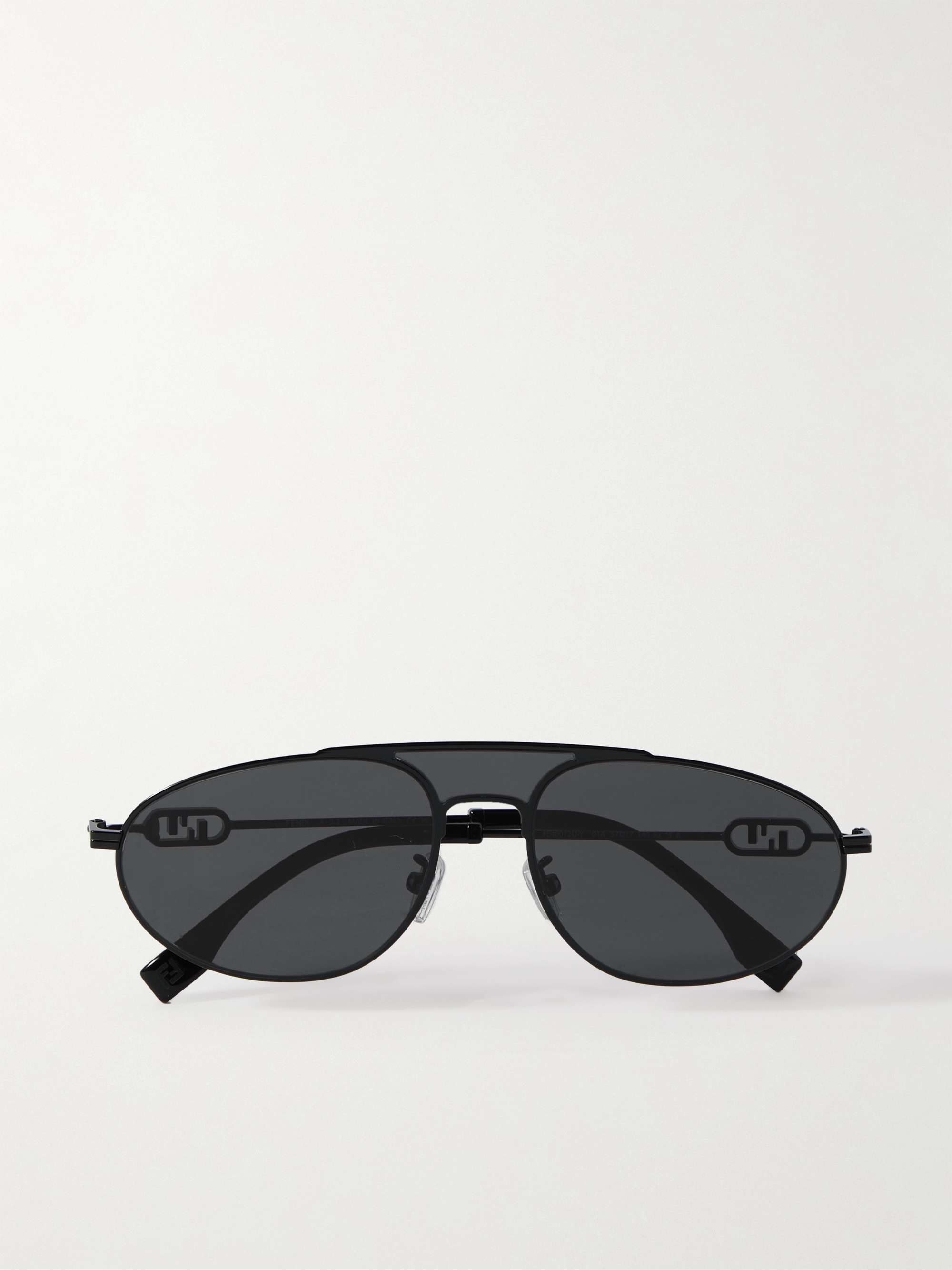 FENDI Aviator-Style Logo-Print Tortoiseshell Acetate Sunglasses