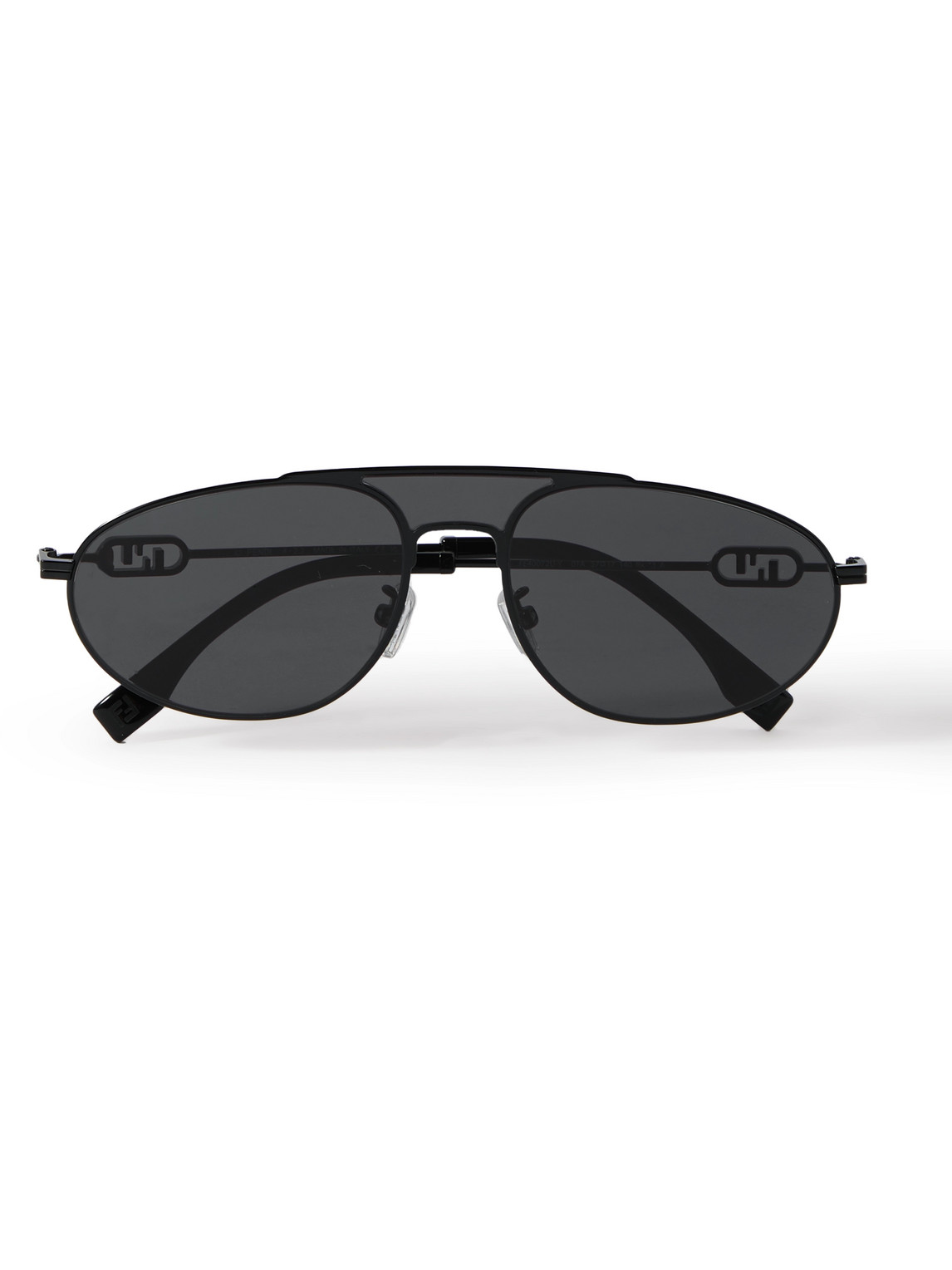 Fendi O'lock Aviator-style Metal Sunglasses In Black