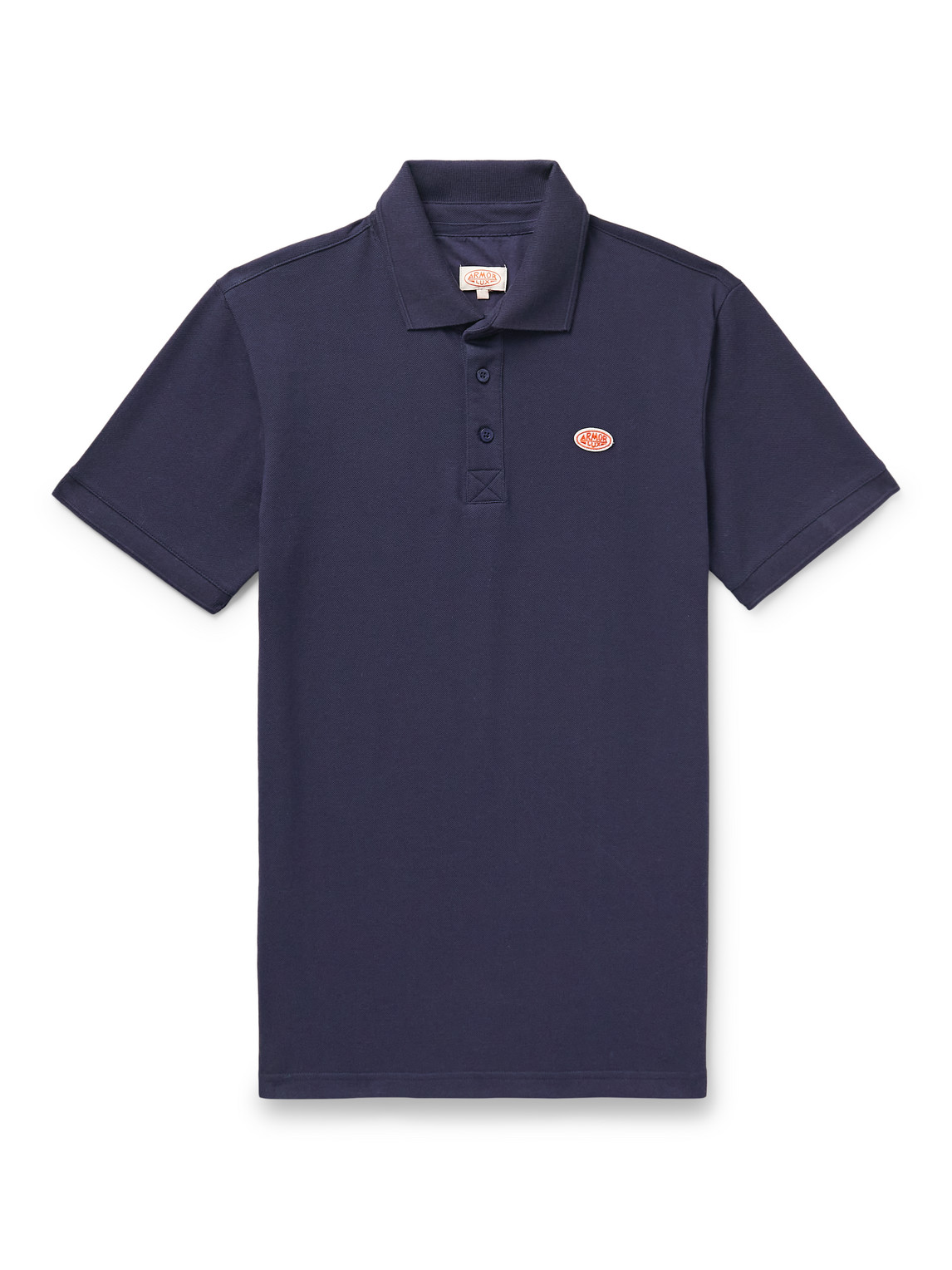 Armor-lux Logo-appliquéd Cotton-piqué Polo Shirt In Blue