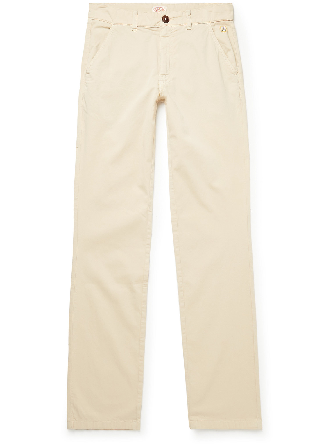 Armor-lux Straight-leg Cotton-blend Twill Chinos In Neutrals