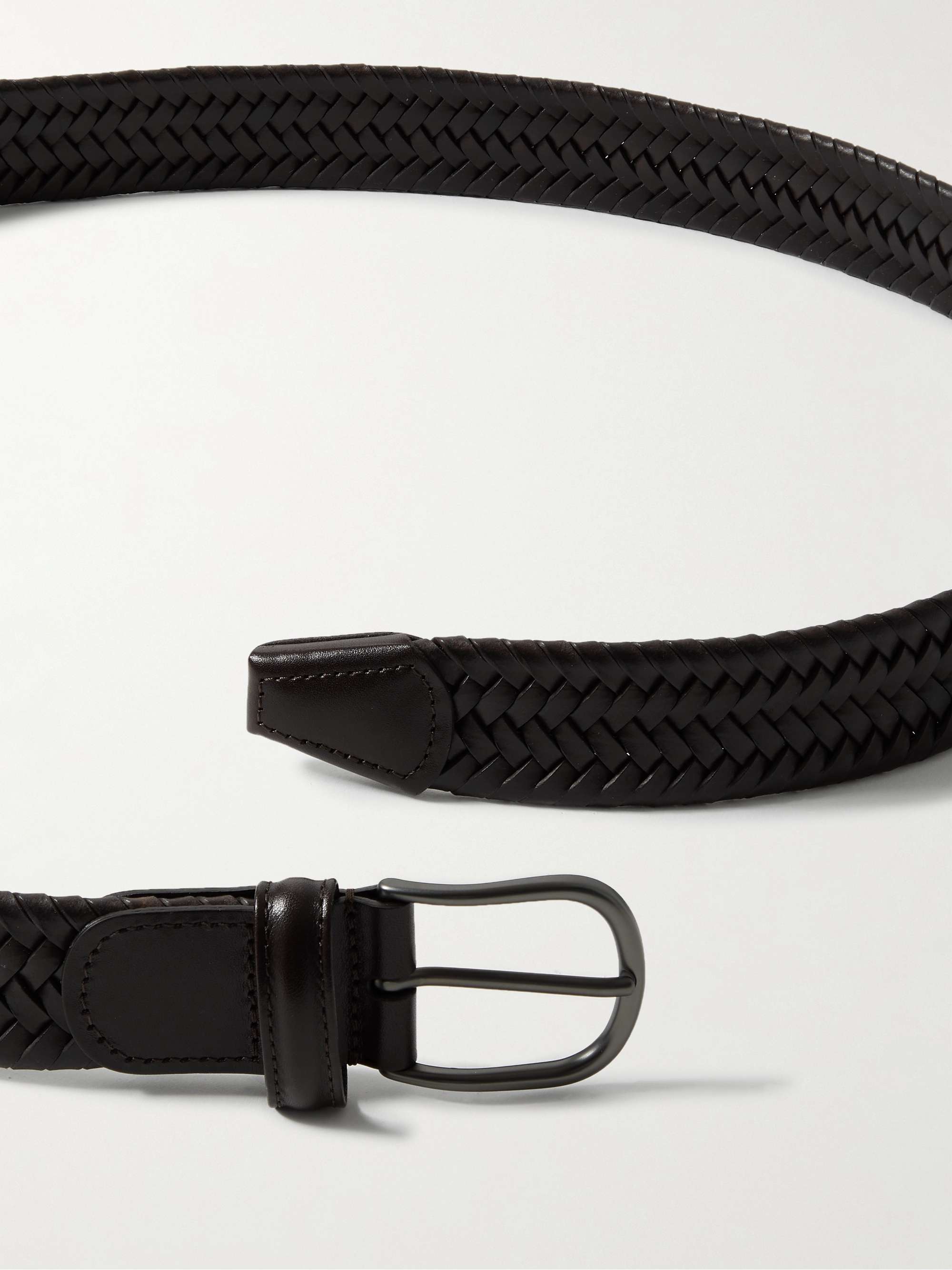 ANDERSON'S 3.5cm Woven Leather Belt