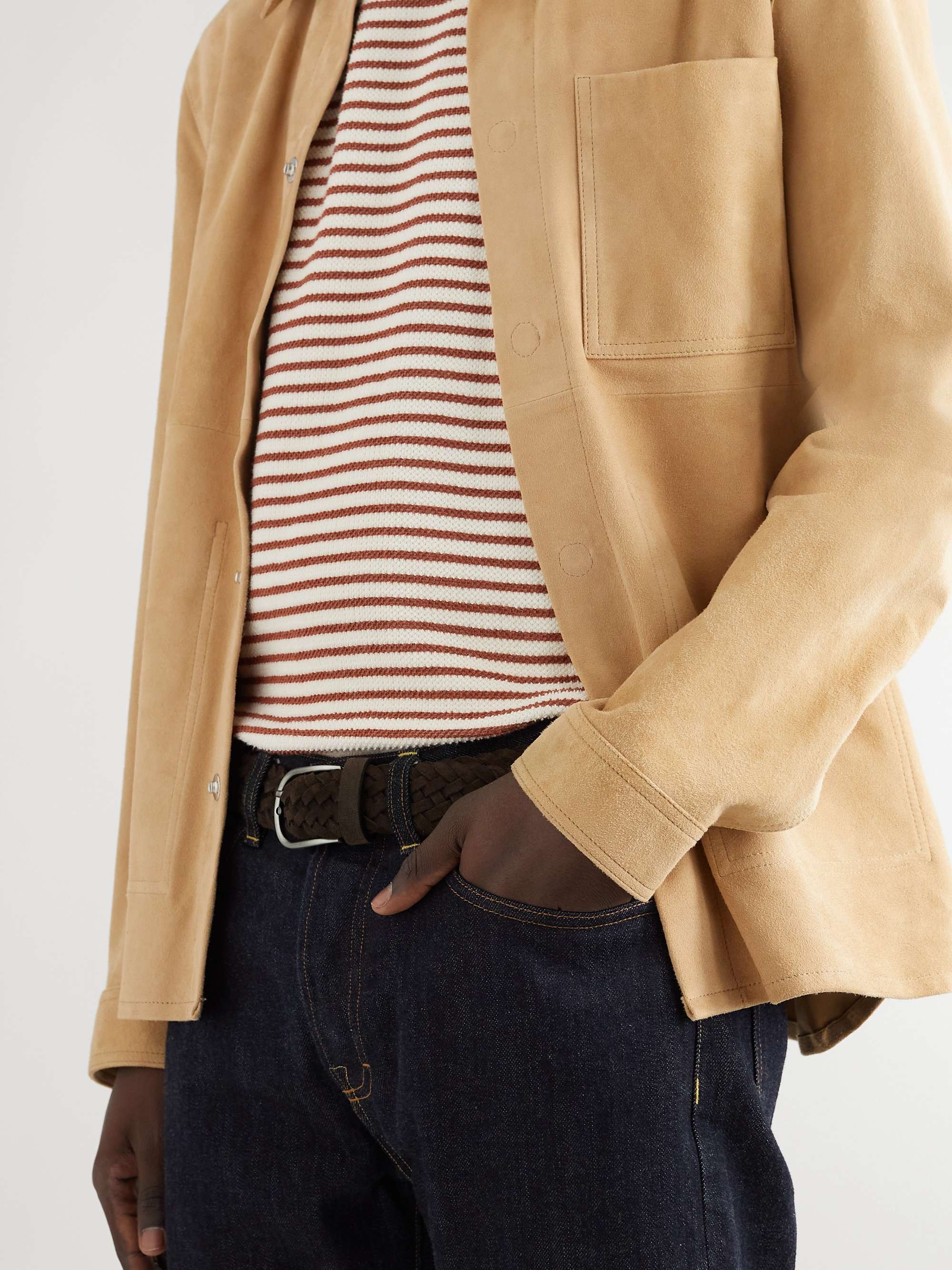 ANDERSON'S 3.5cm Woven Suede Belt