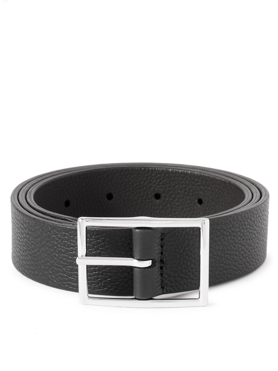 Anderson's 3cm Reversible Full-grain Leather Belt In Black