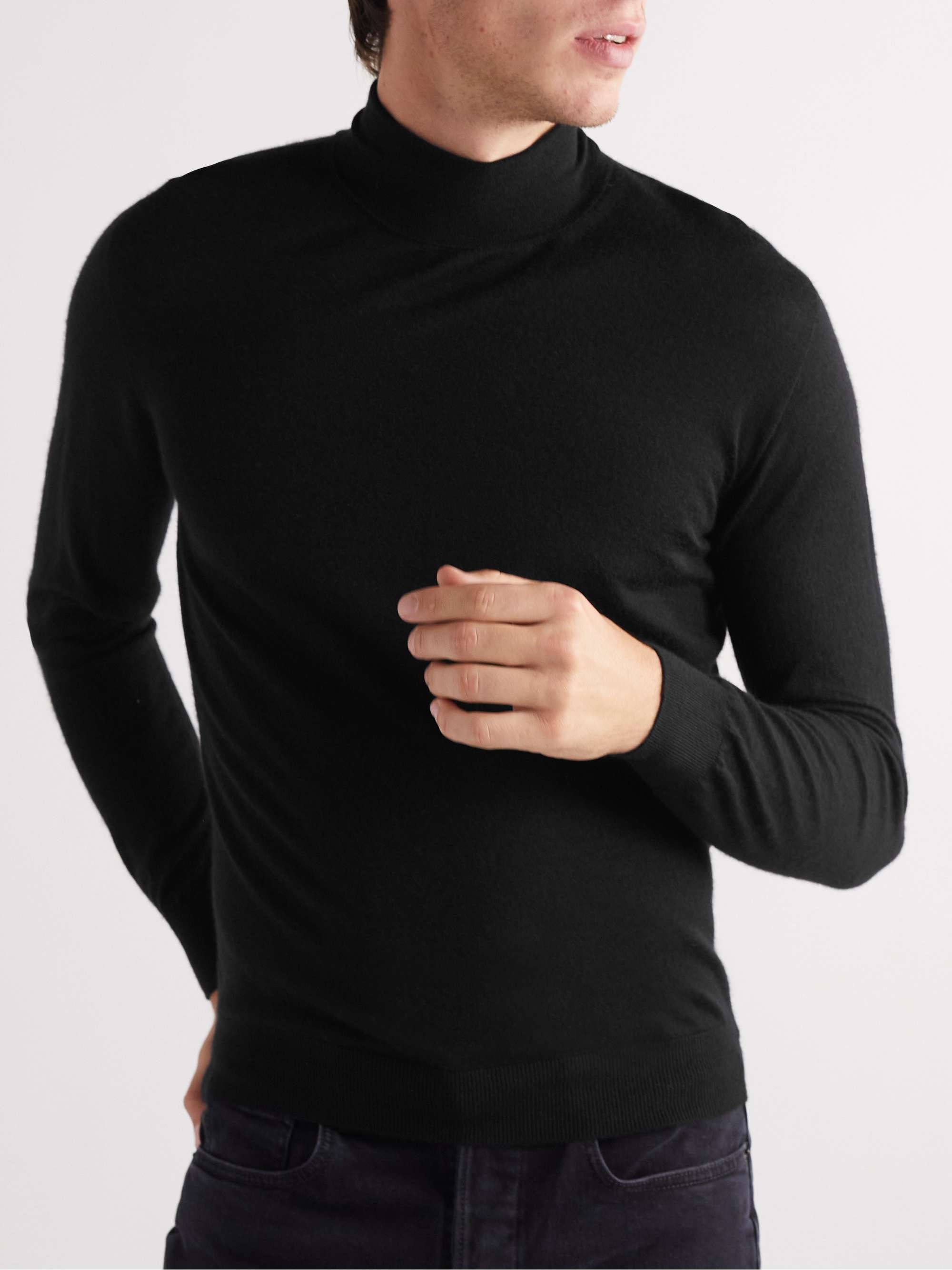 SAMAN AMEL Cashmere and Silk-Blend Rollneck Sweater