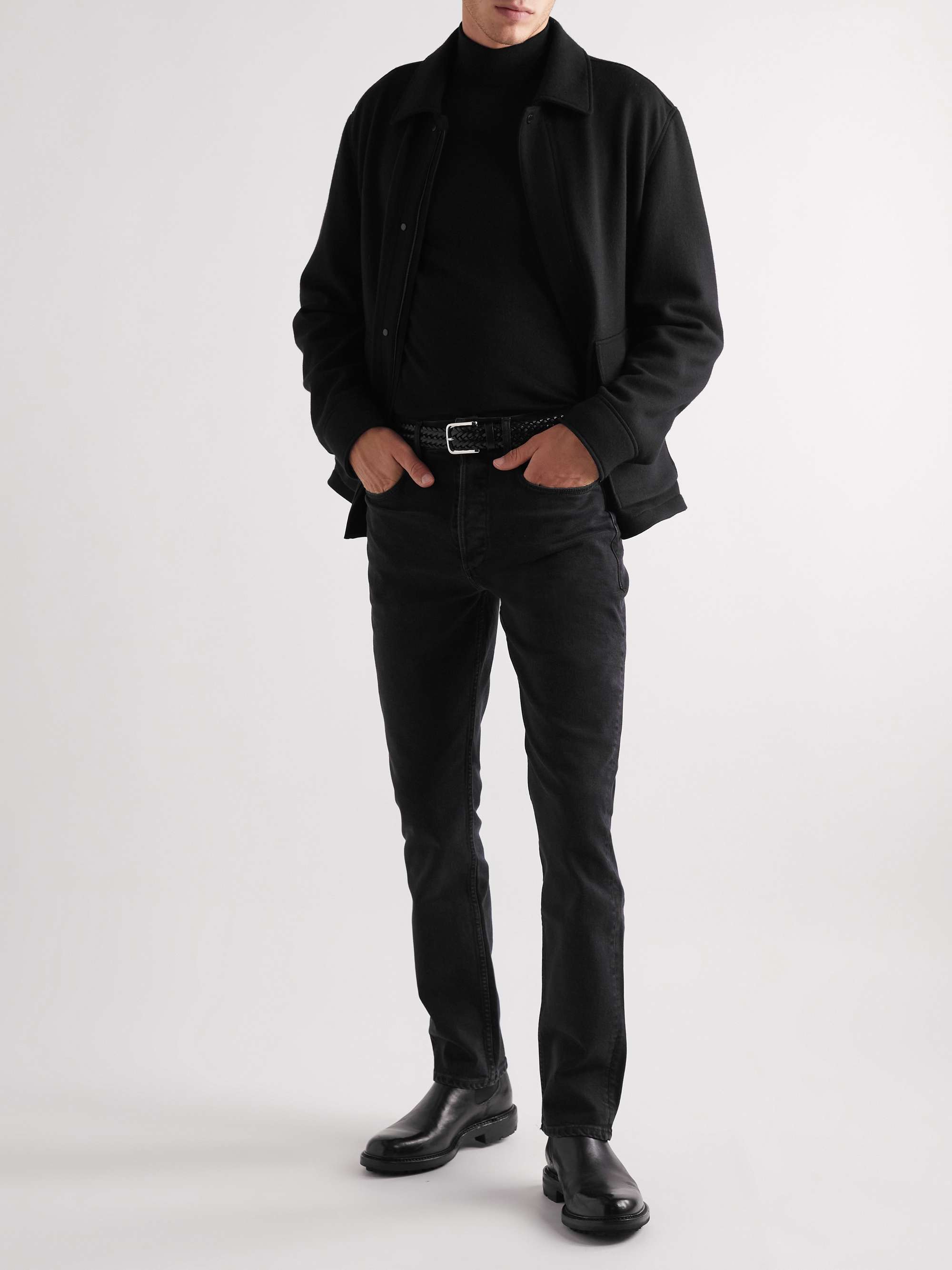 SAMAN AMEL Cashmere and Silk-Blend Rollneck Sweater