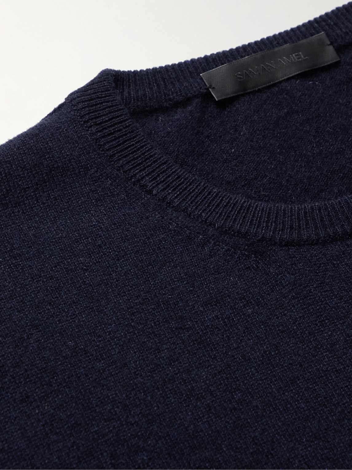 Shop Saman Amel Slim-fit Cashmere Sweater In Blue