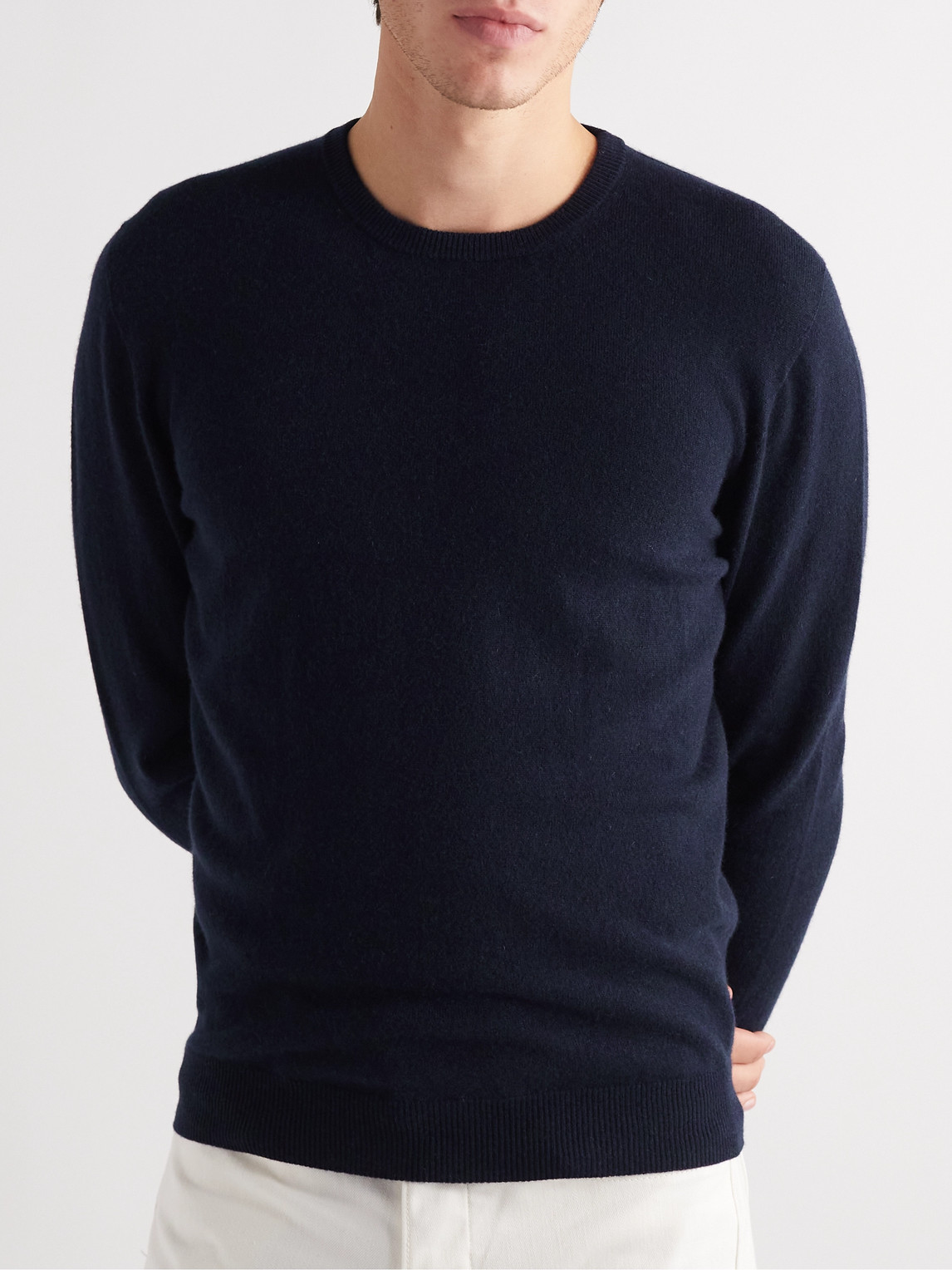 Shop Saman Amel Slim-fit Cashmere Sweater In Blue