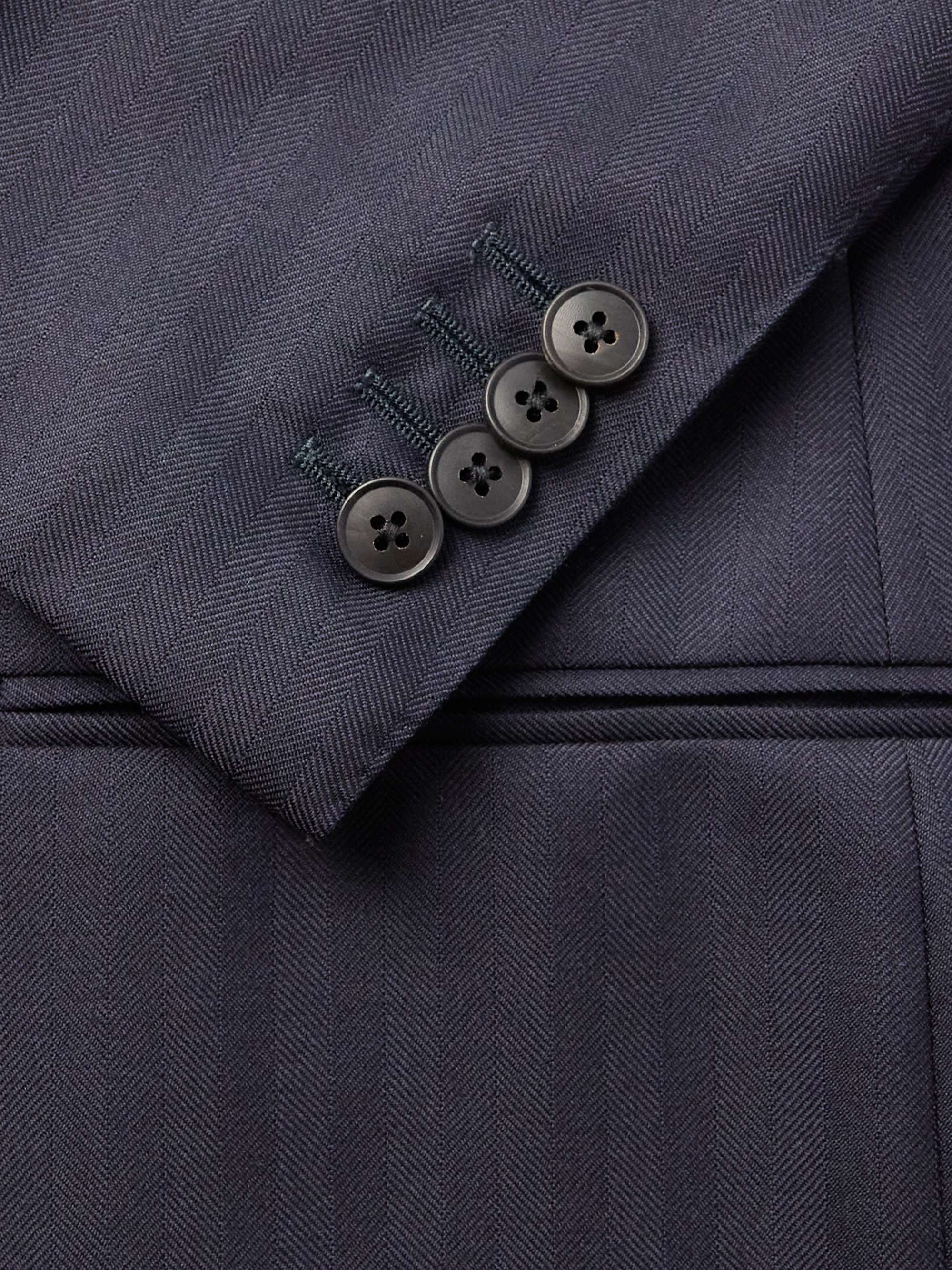 SAMAN AMEL Herringbone Wool Suit Jacket