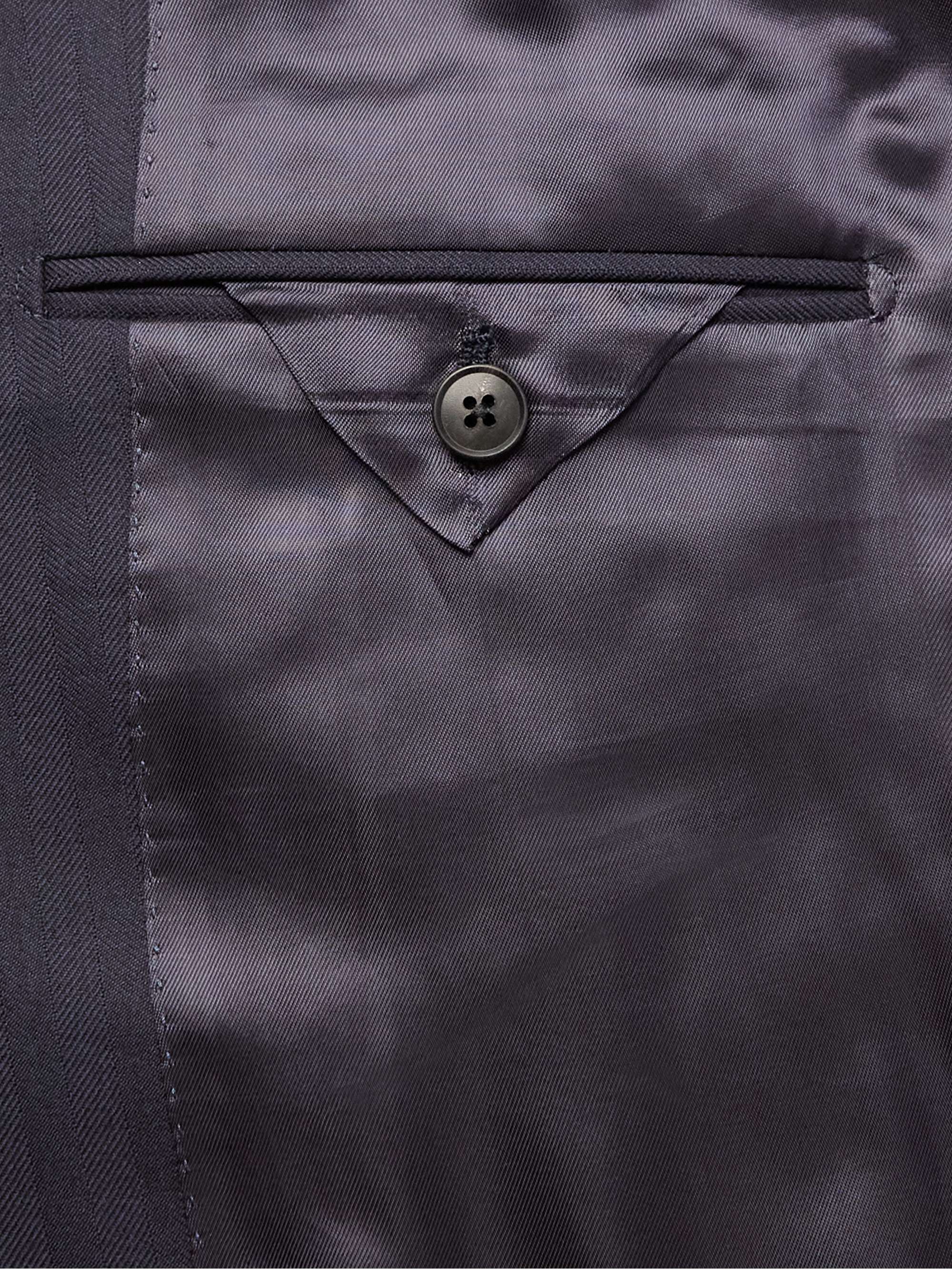 SAMAN AMEL Herringbone Wool Suit Jacket
