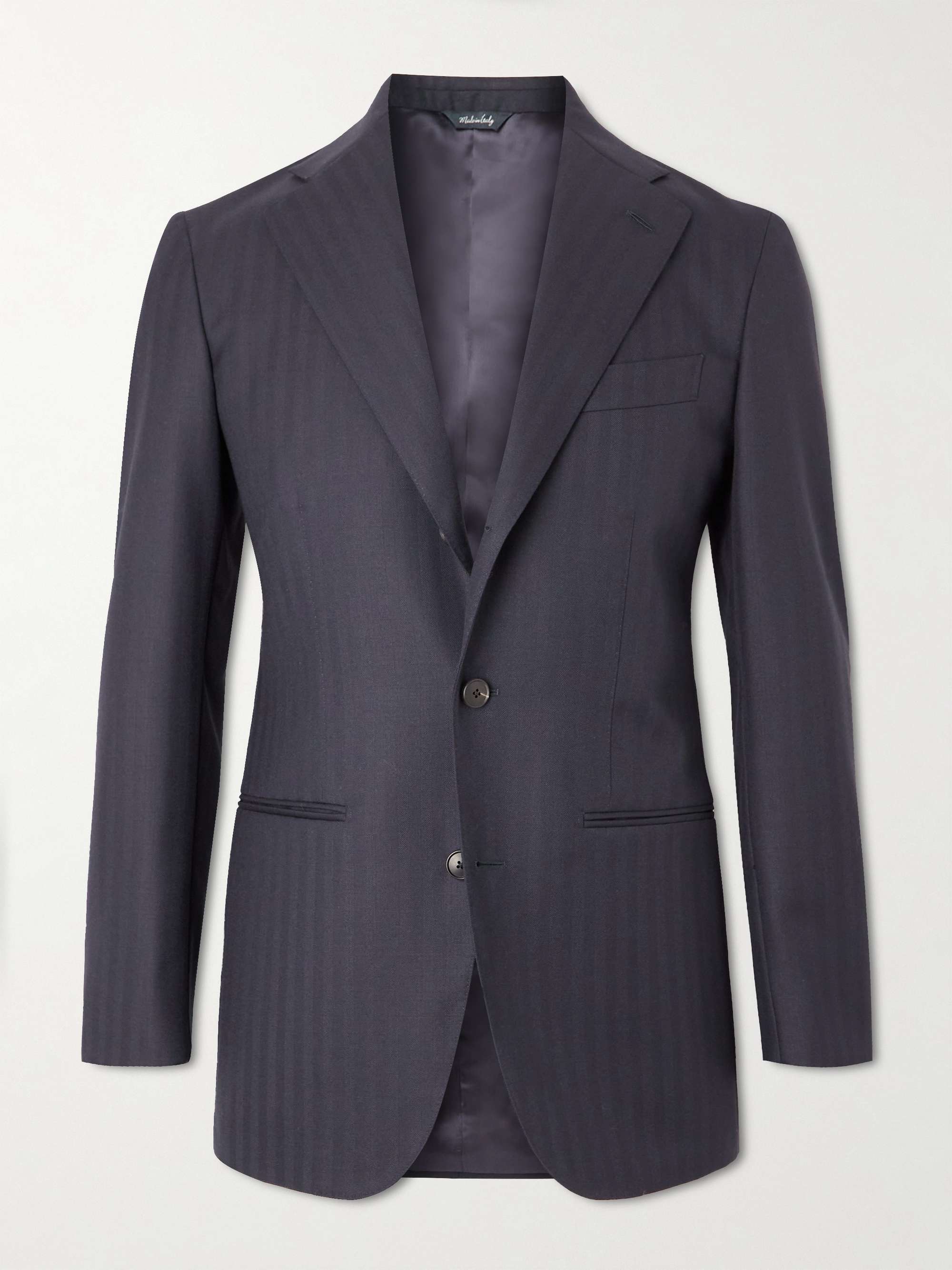 SAMAN AMEL Herringbone Wool Suit Jacket