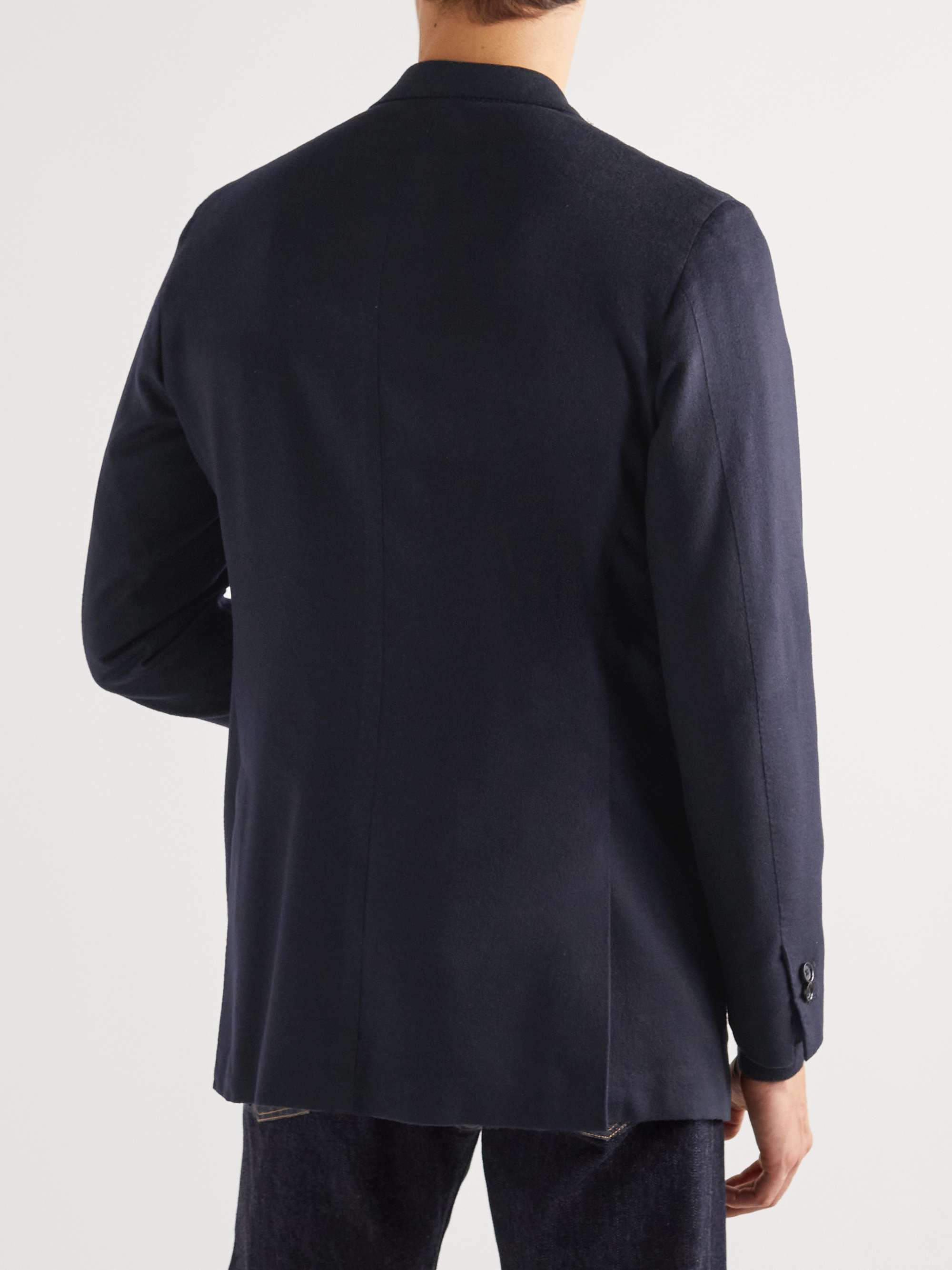 SAMAN AMEL Double-Breasted Wool-Felt Blazer