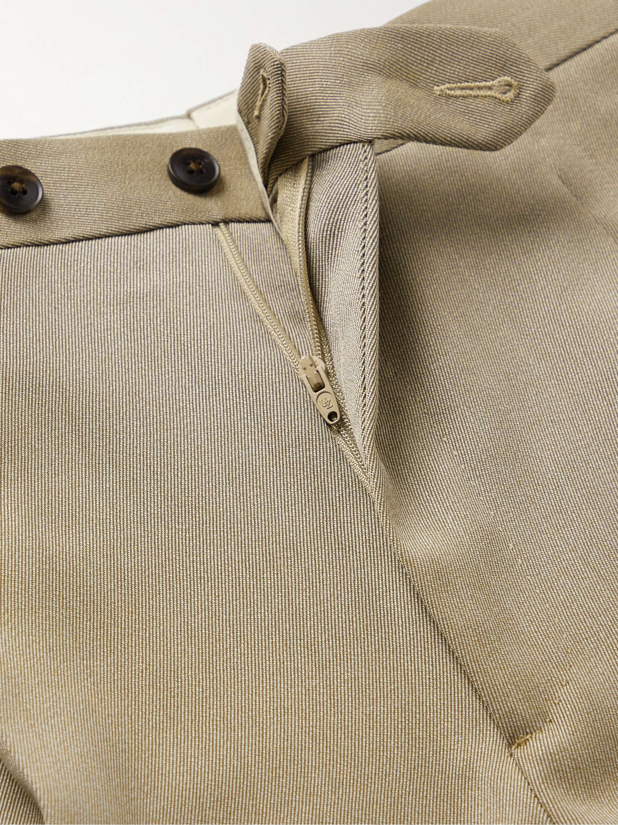 SAMAN AMEL Straight-Leg Pleated Wool-Twill Suit Trousers