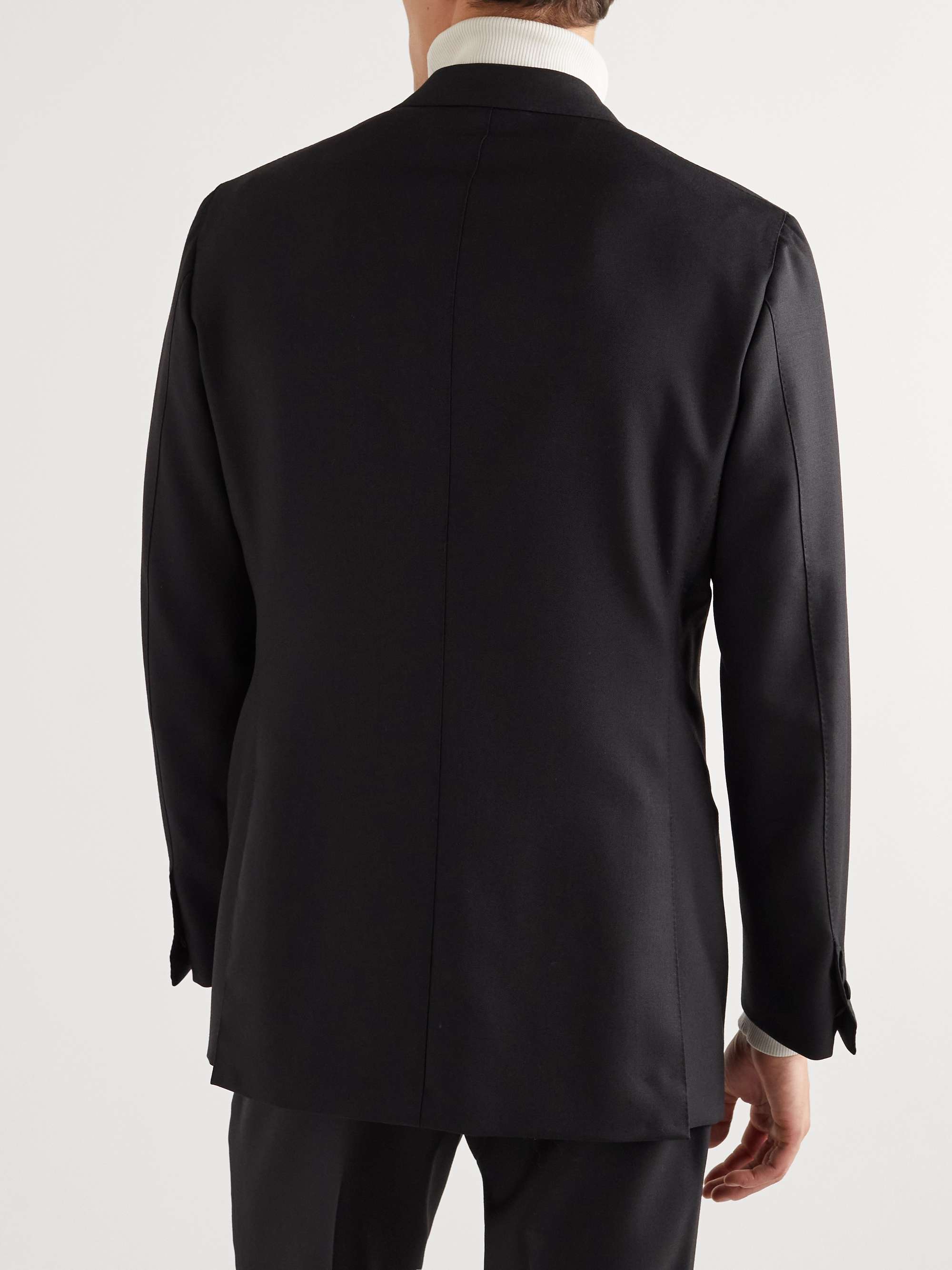 SAMAN AMEL Wool and Mohair-Blend Twill Tuxedo Jacket